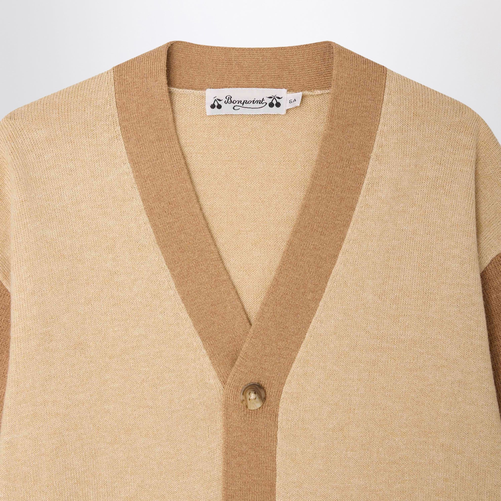 Cardigan Edouard beige en coton et cachemire