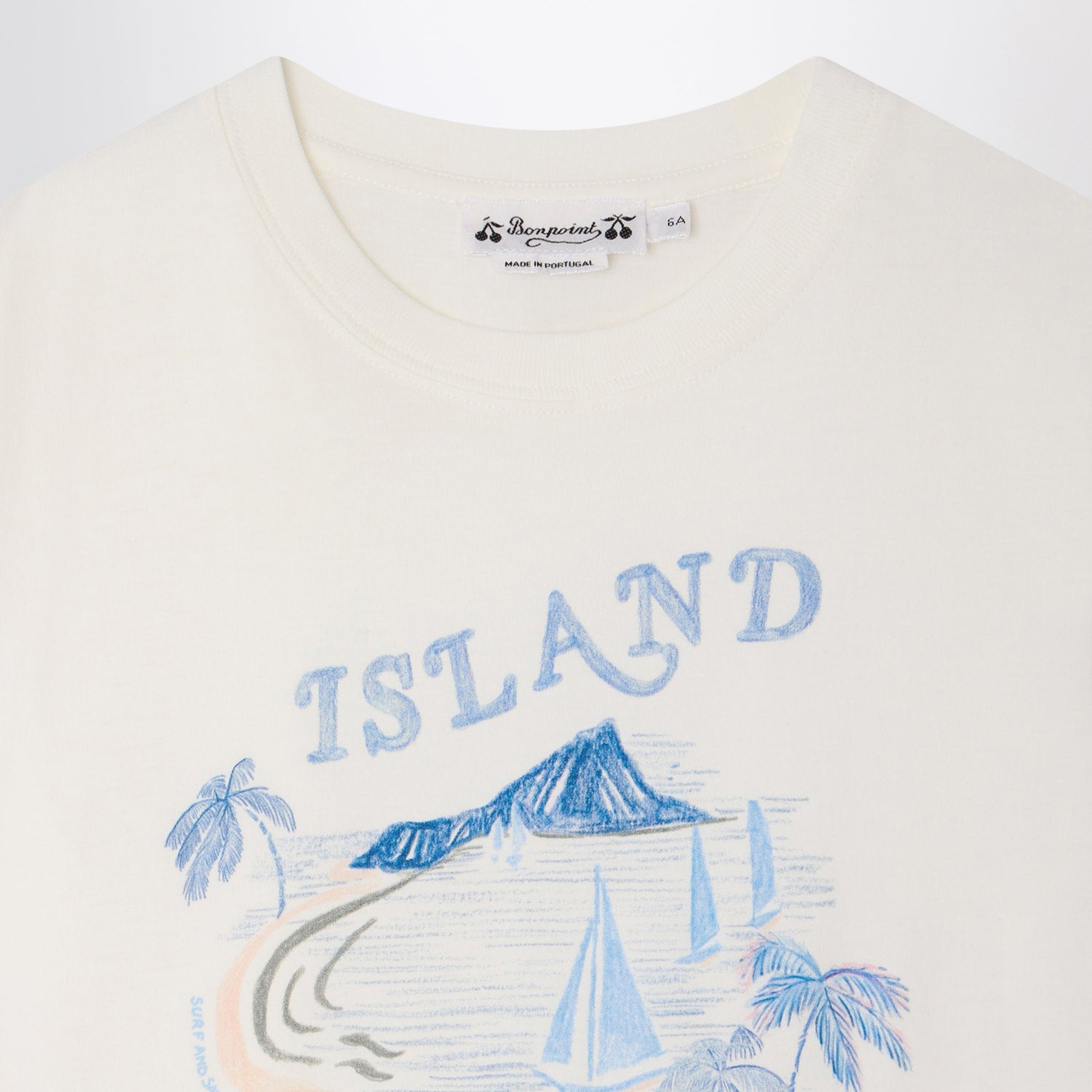 T-shirt Thibald blanc avec imprimé île
