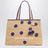 Esma blue polka dot raffia bag