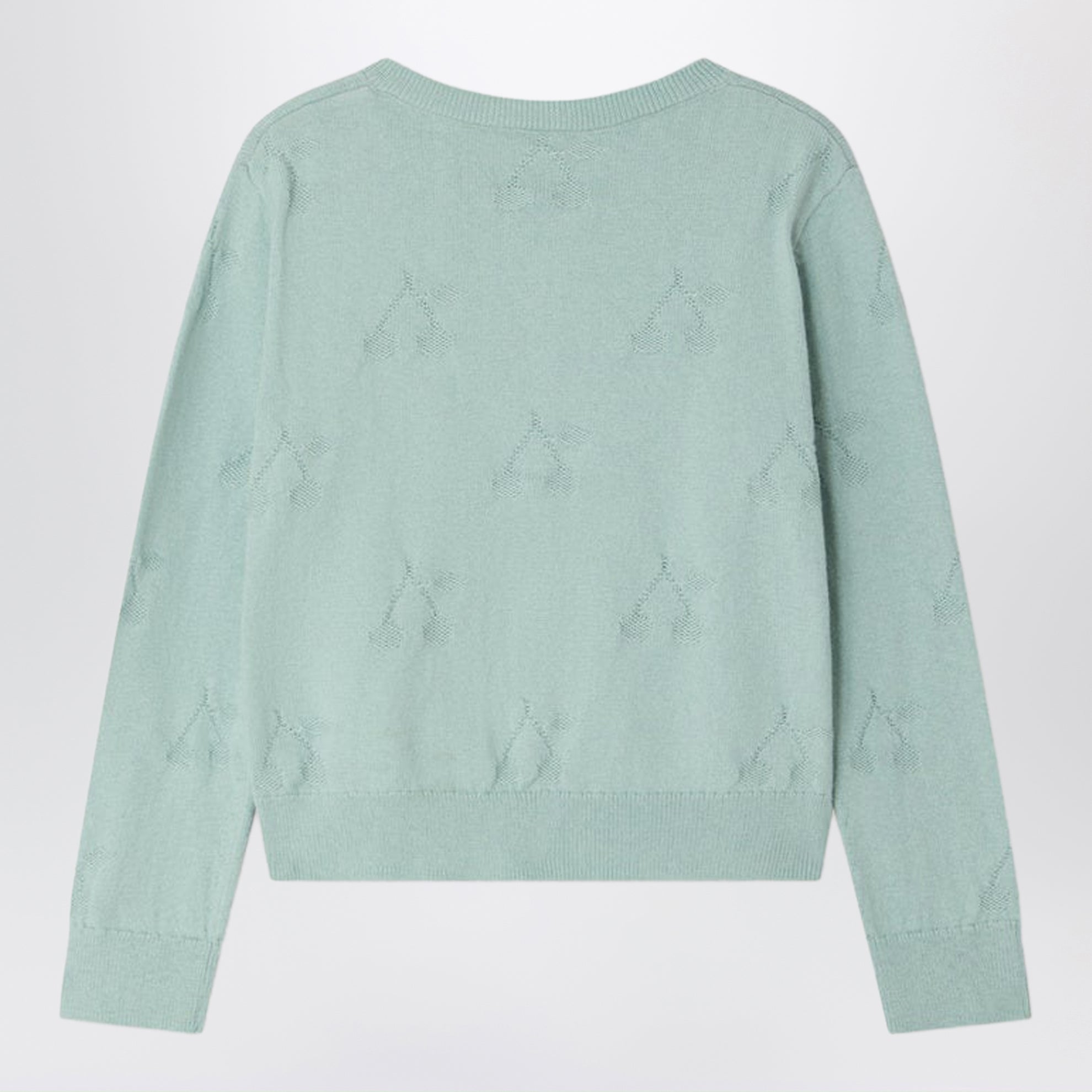 Lysia celadon green cardigan with cherries