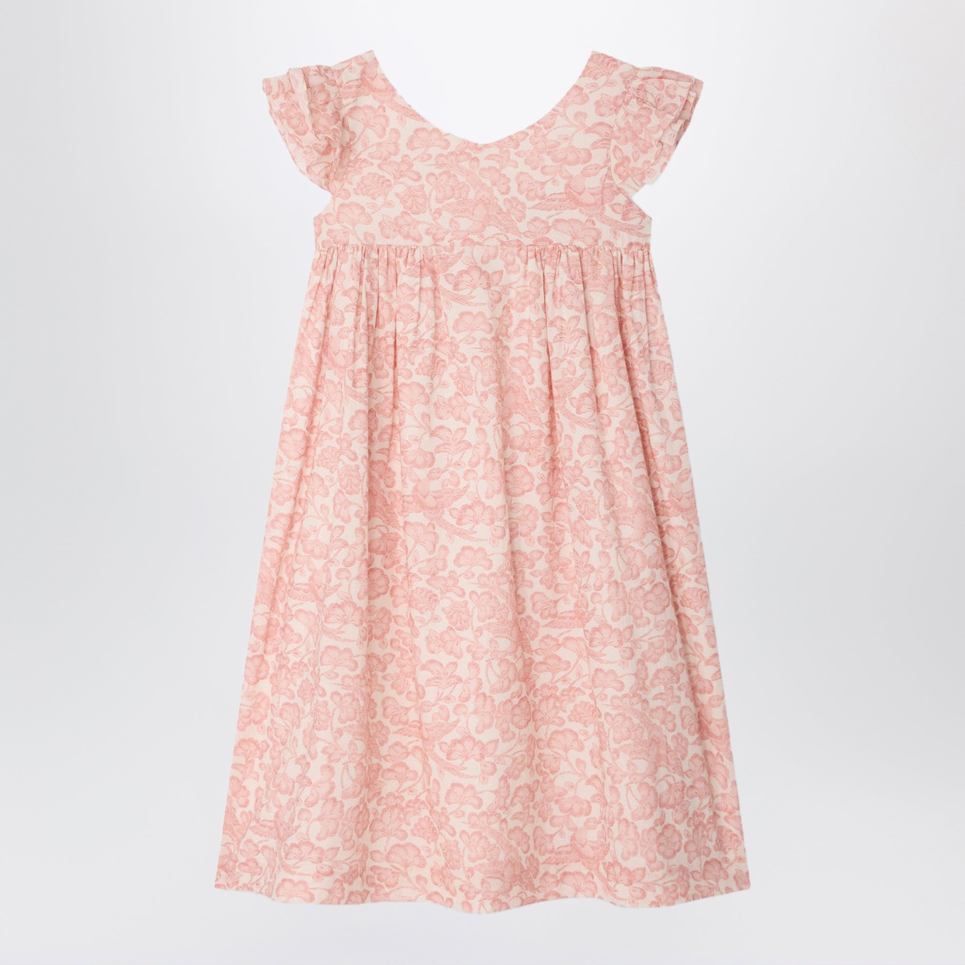 Abito Galantine in voile rosa con stampa floreale
