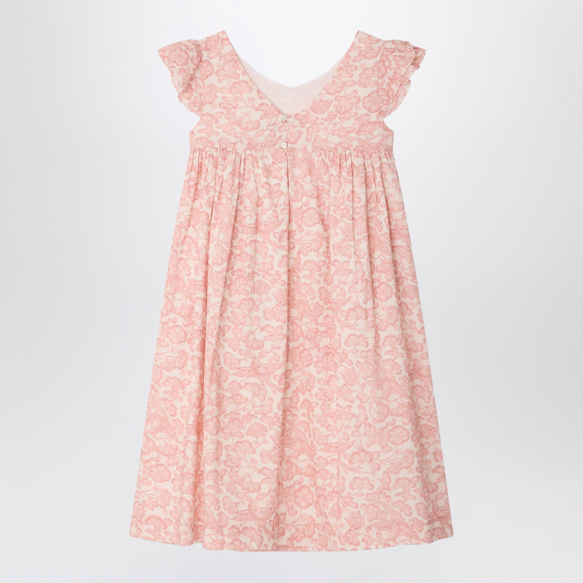 Abito Galantine in voile rosa con stampa floreale