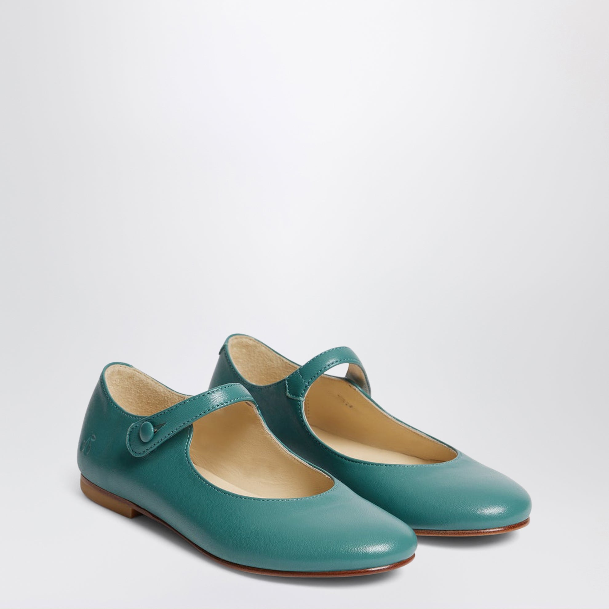 Ballerines Ella en cuir vert ardoise