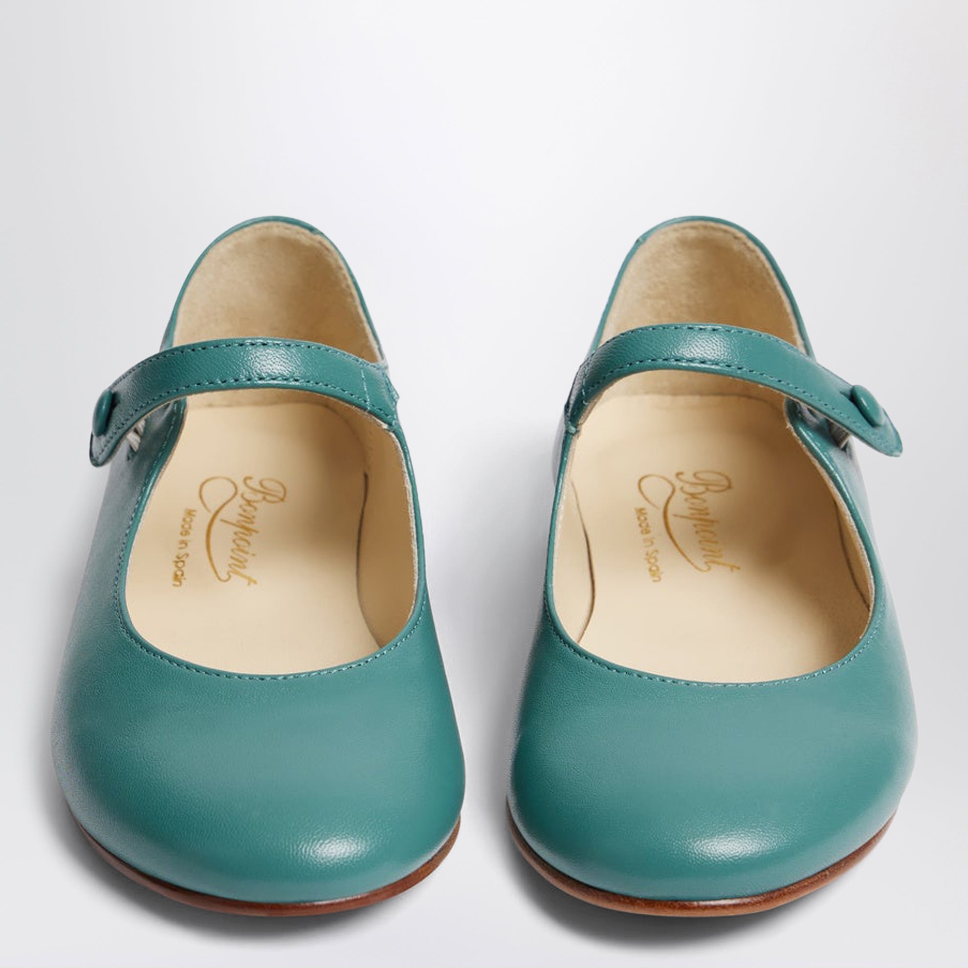 Ballerines Ella en cuir vert ardoise
