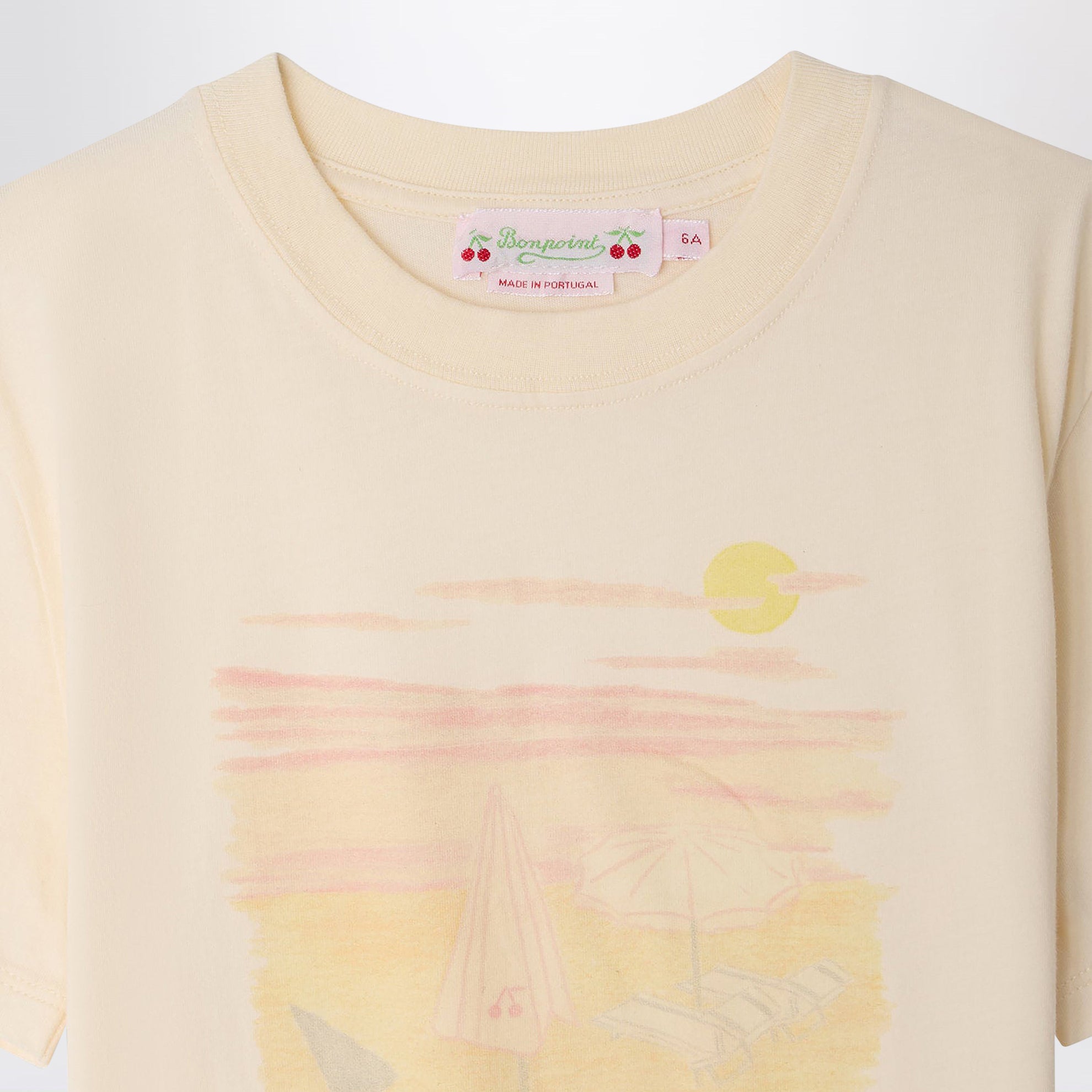 Thida écru T-shirt with Bain de Soleil print