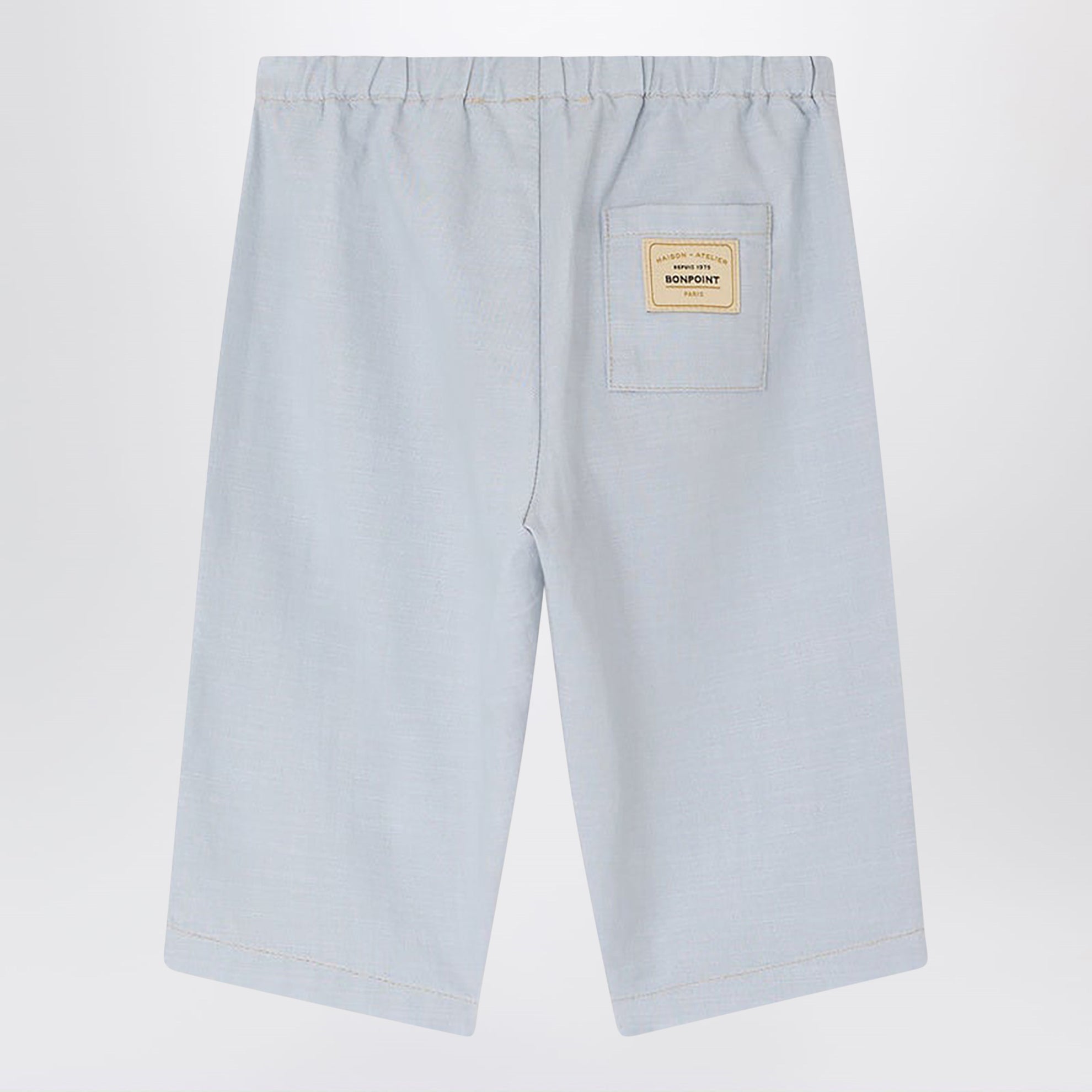 Pantalon Bandy bleu clair en chambray de coton