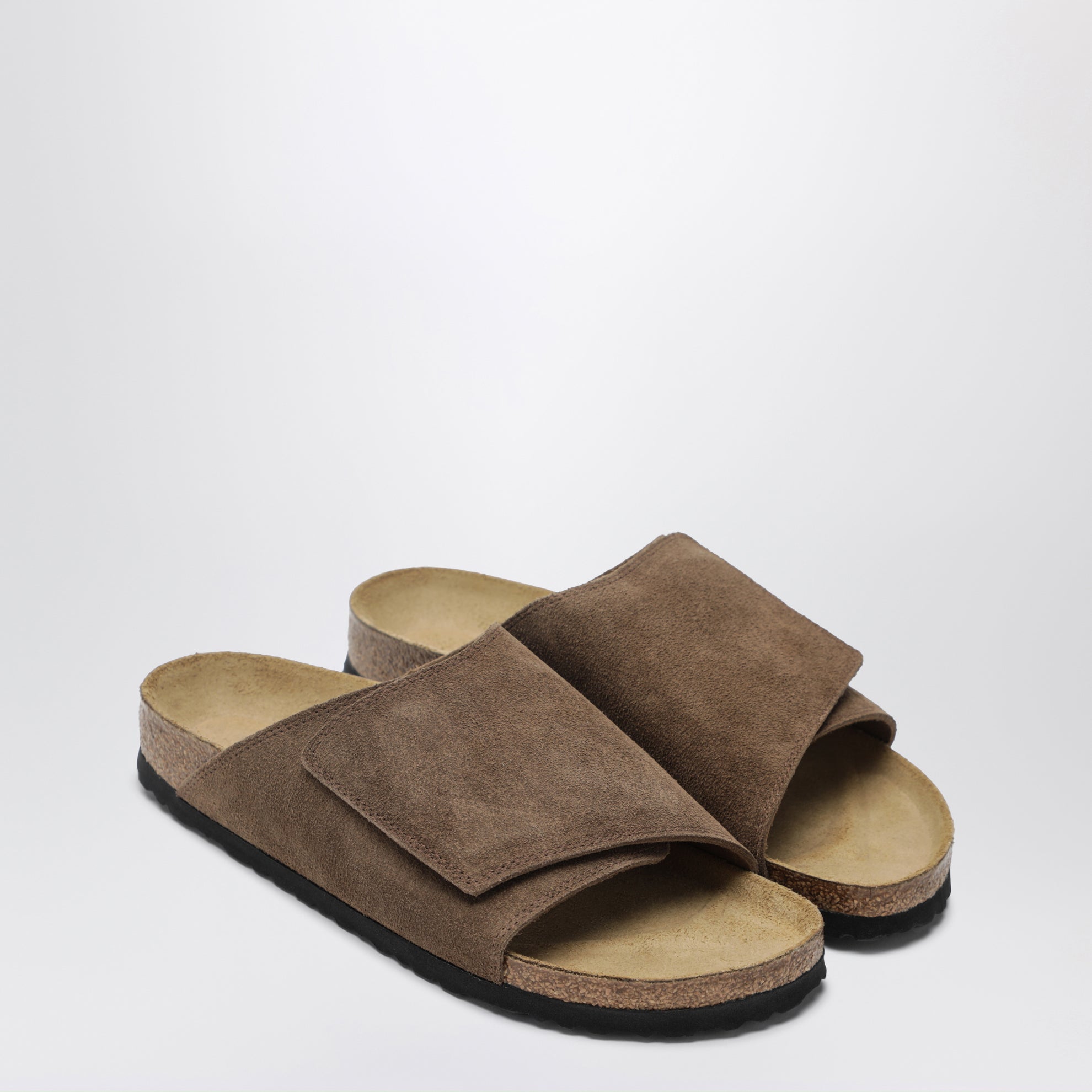 Braune Solana VL Slides aus Wildleder
