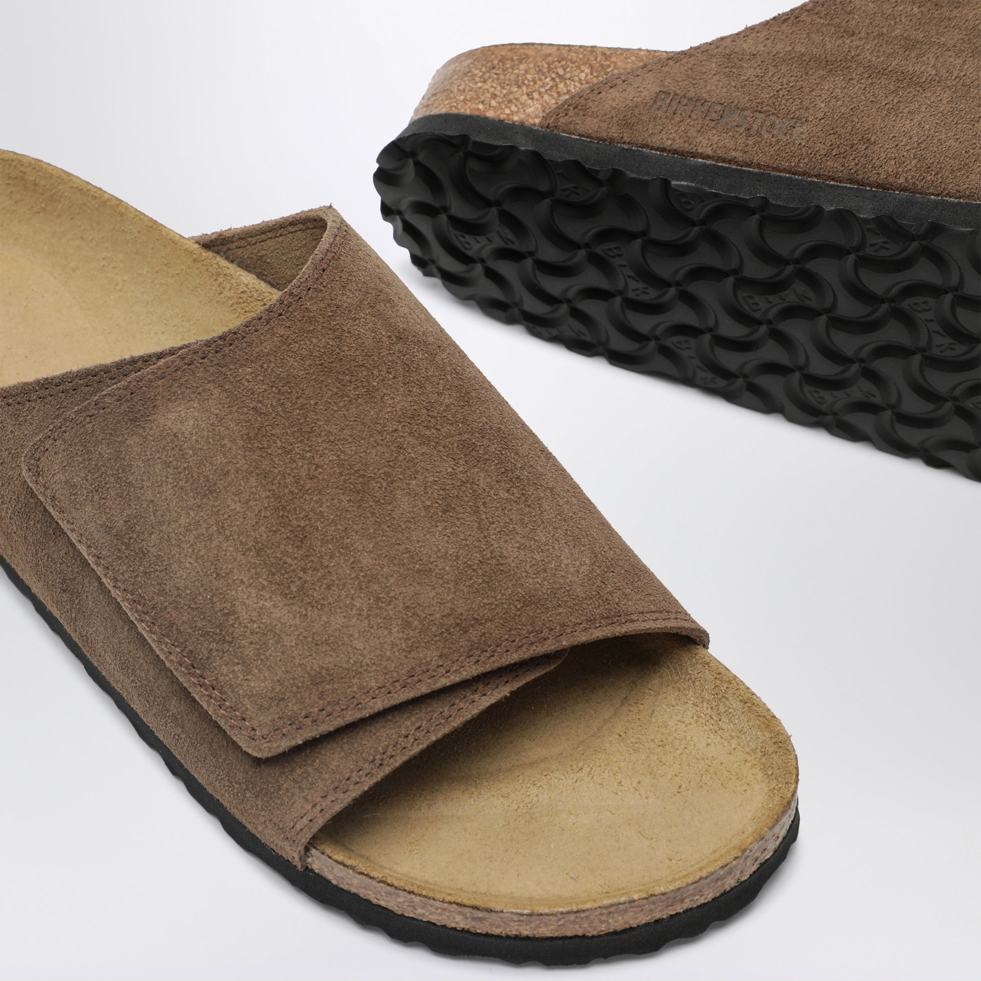Braune Solana VL Slides aus Wildleder