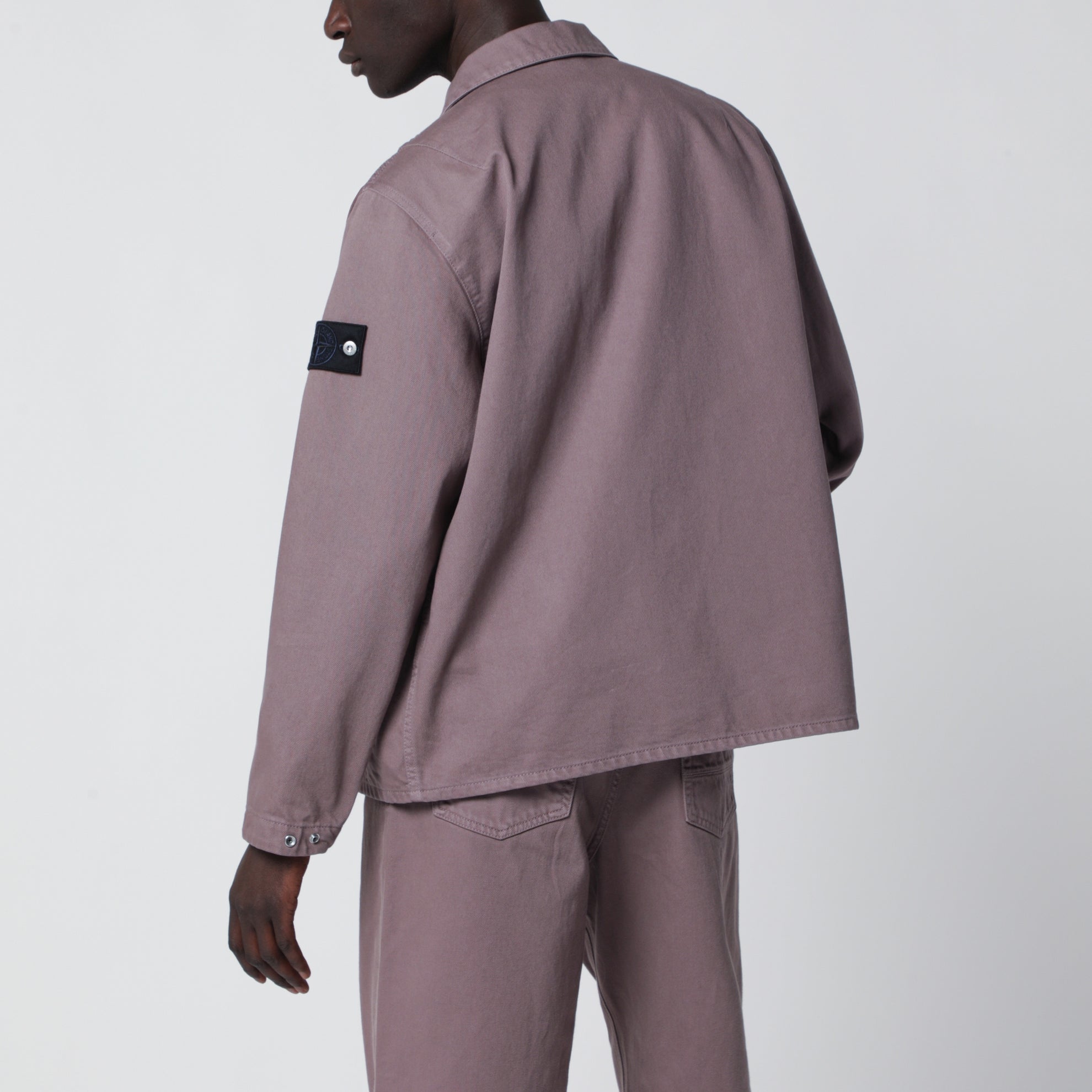 Lila/graue Hemdjacke aus Baumwolle
