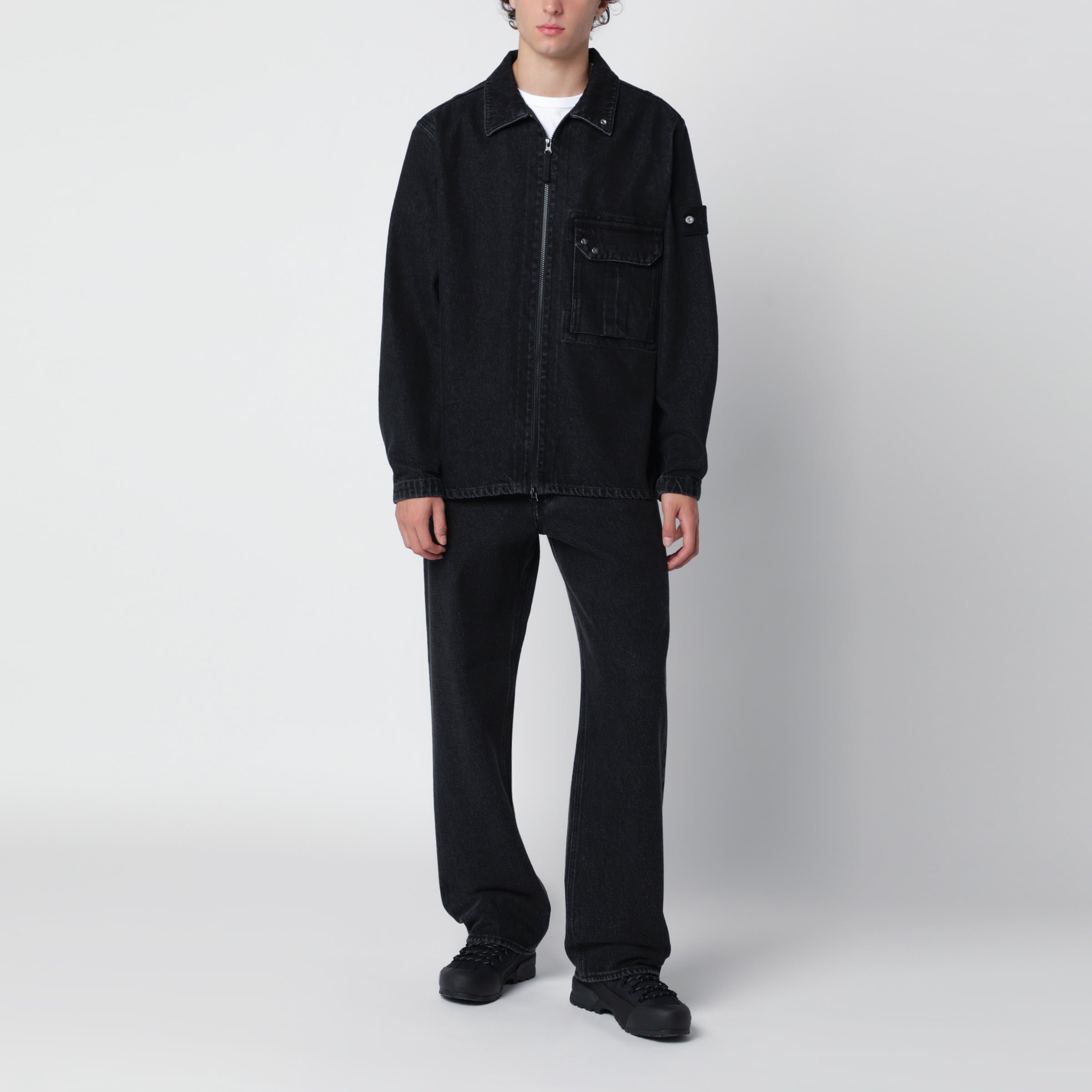 Stone Island Black denim shirt jacket | TheDoubleF