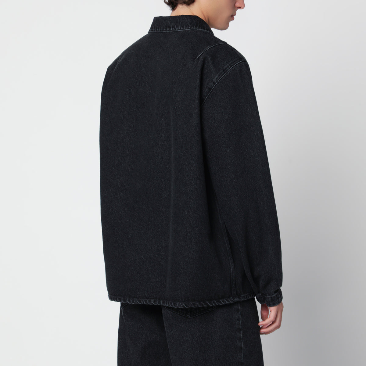 Schwarze Denim-Hemdjacke