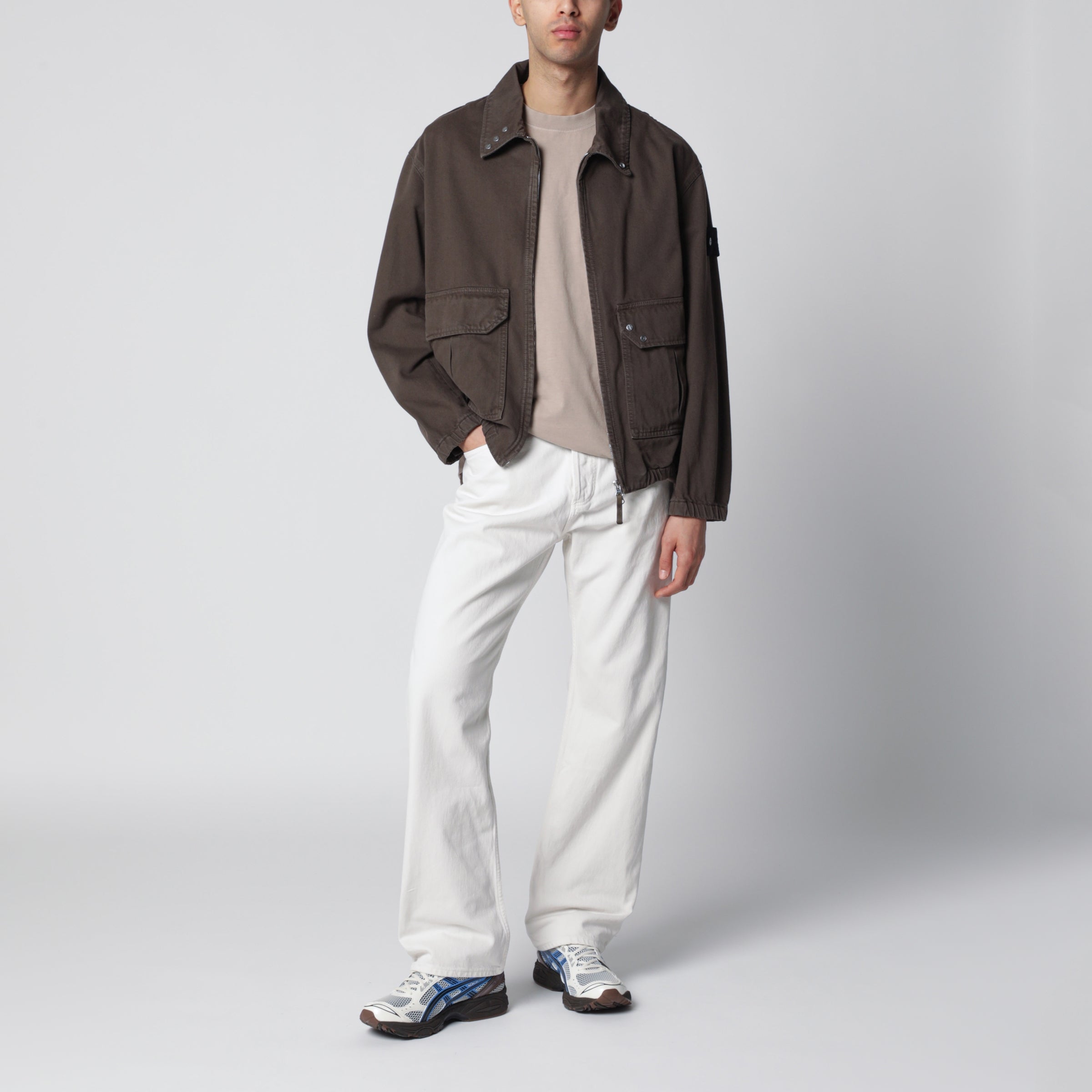 Stone Island Water-repellent denim coach jacket | TheDoubleF