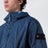 Giacca con mezza zip blu indaco in nylon