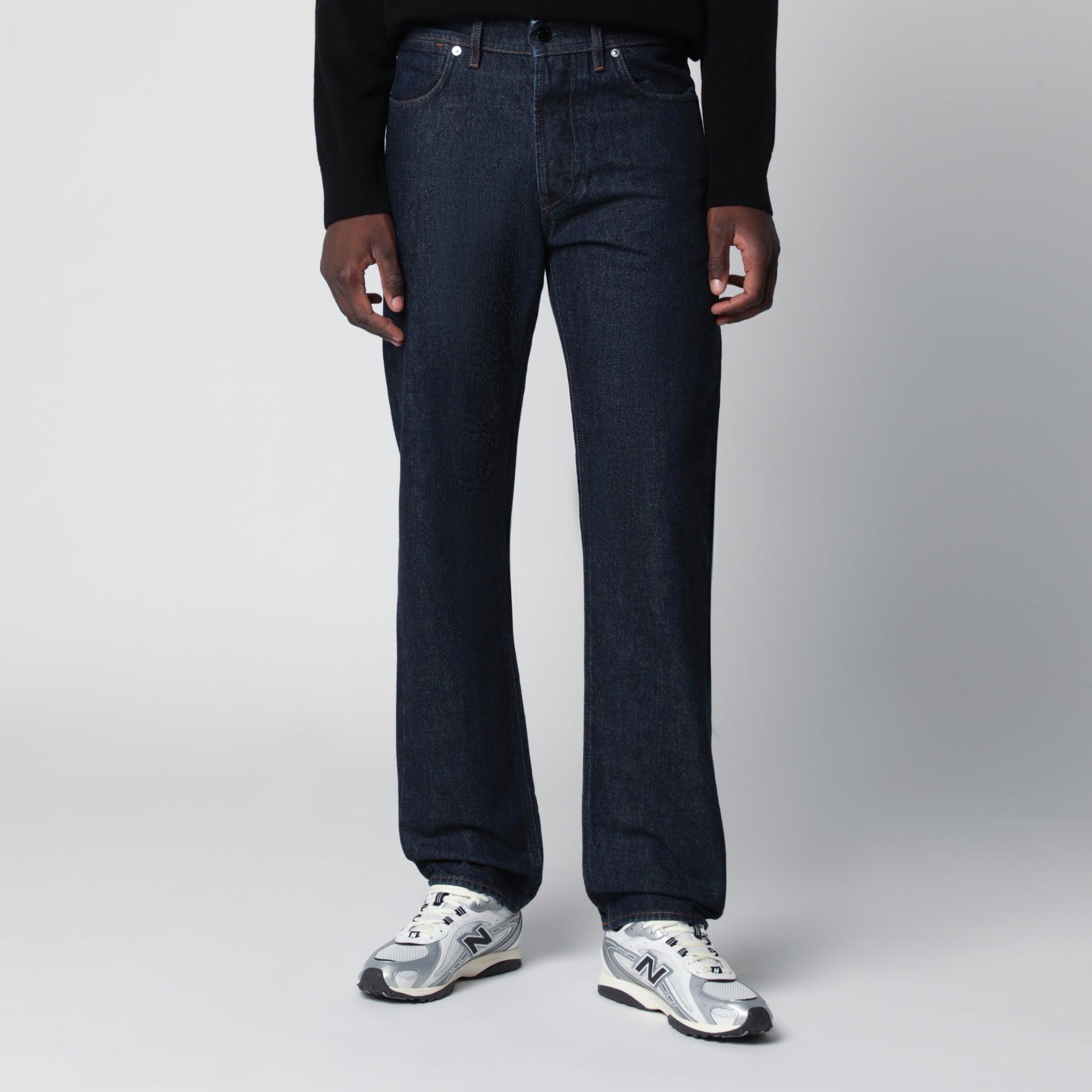 Regular straight jeans in Blue rinsed denim