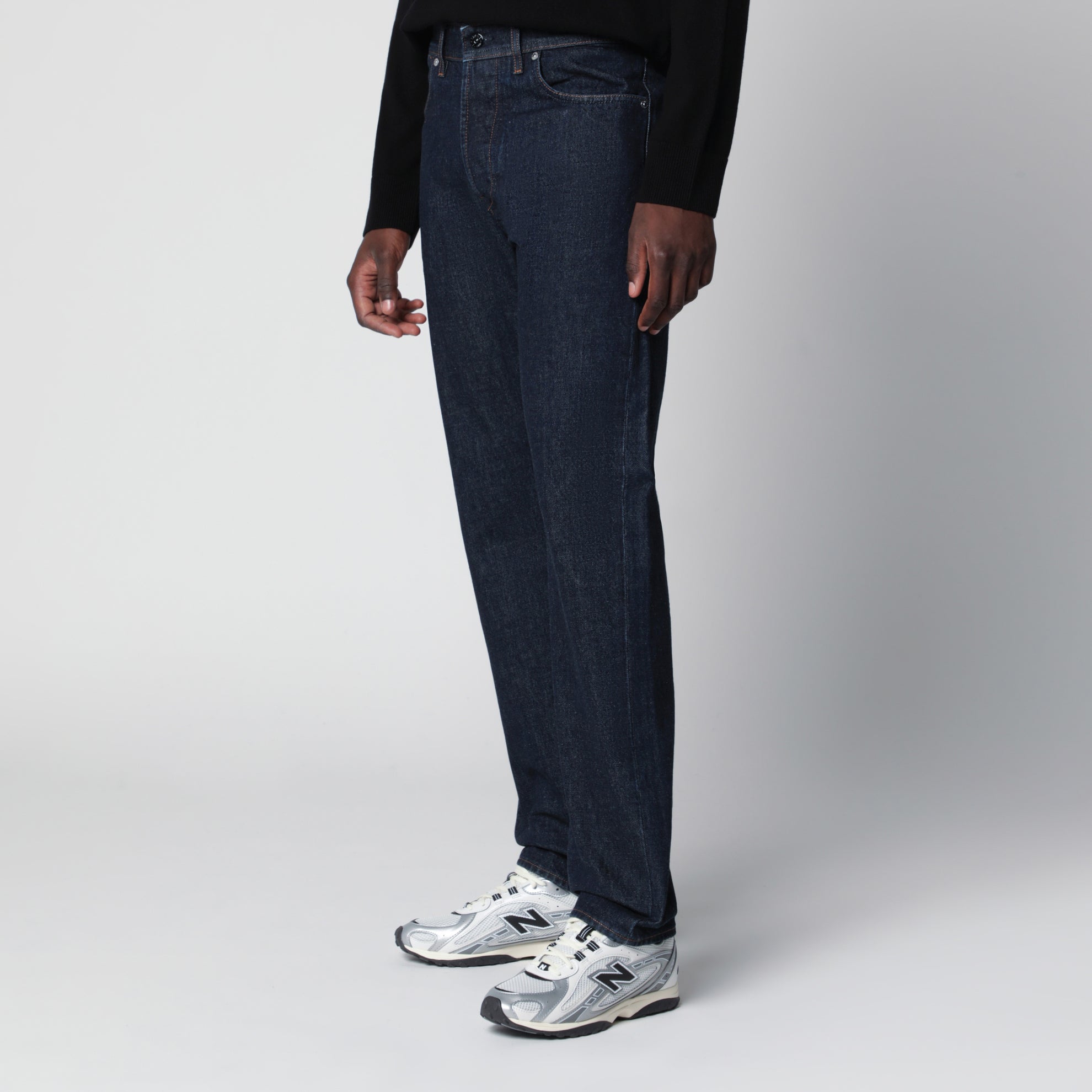 Regular straight jeans in Blue rinsed denim