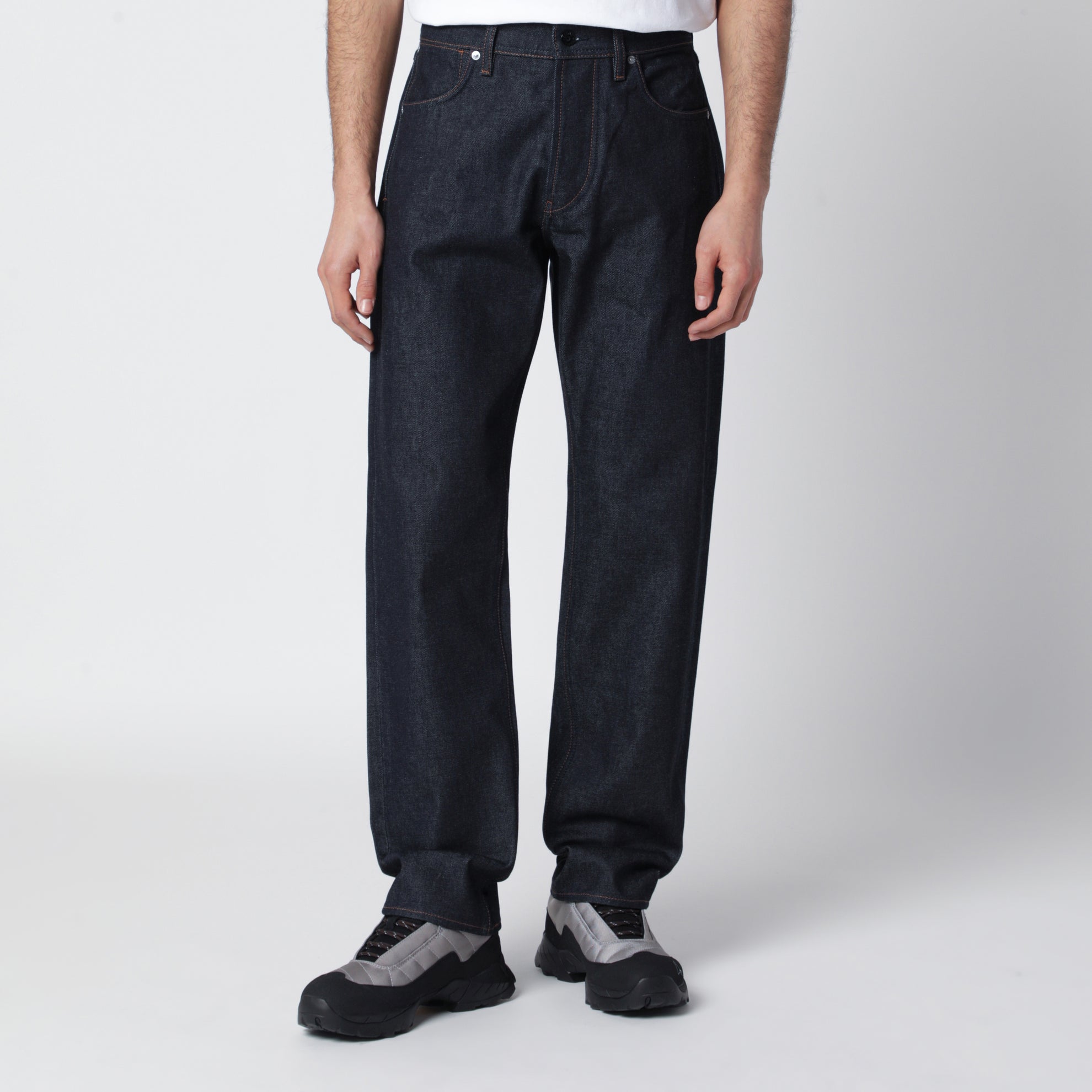 Jean regular straight en denim indigo brut
