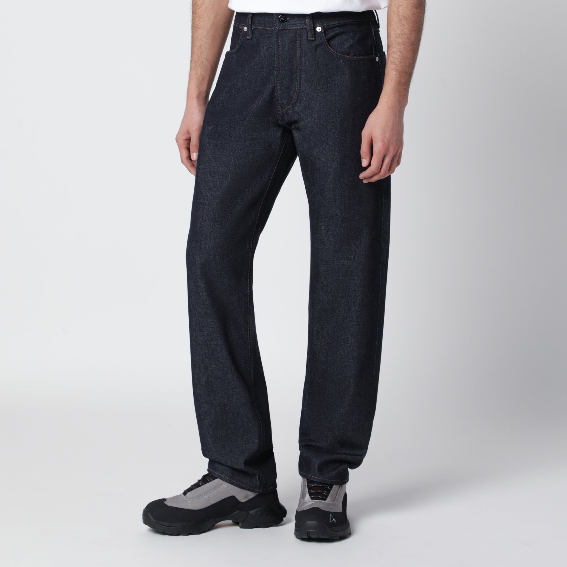 Jean regular straight en denim indigo brut