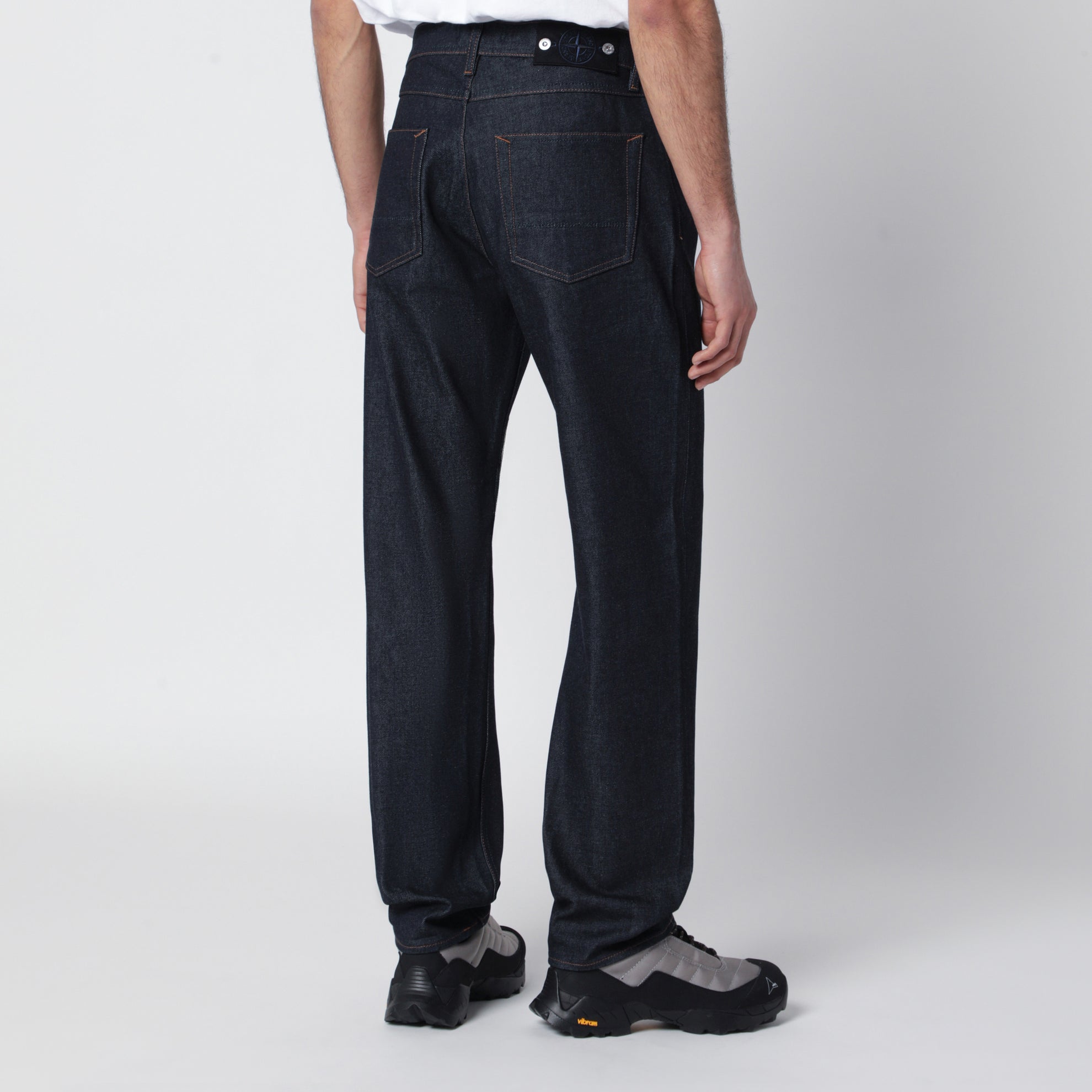 Jean regular straight en denim indigo brut