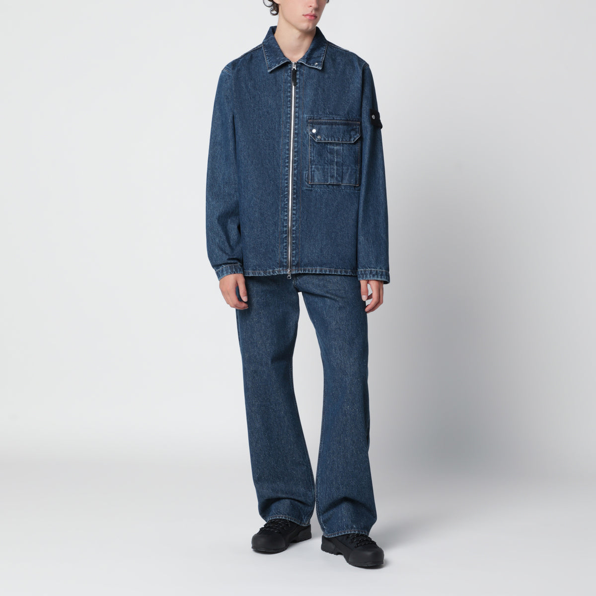 Jeans in denim blu medio