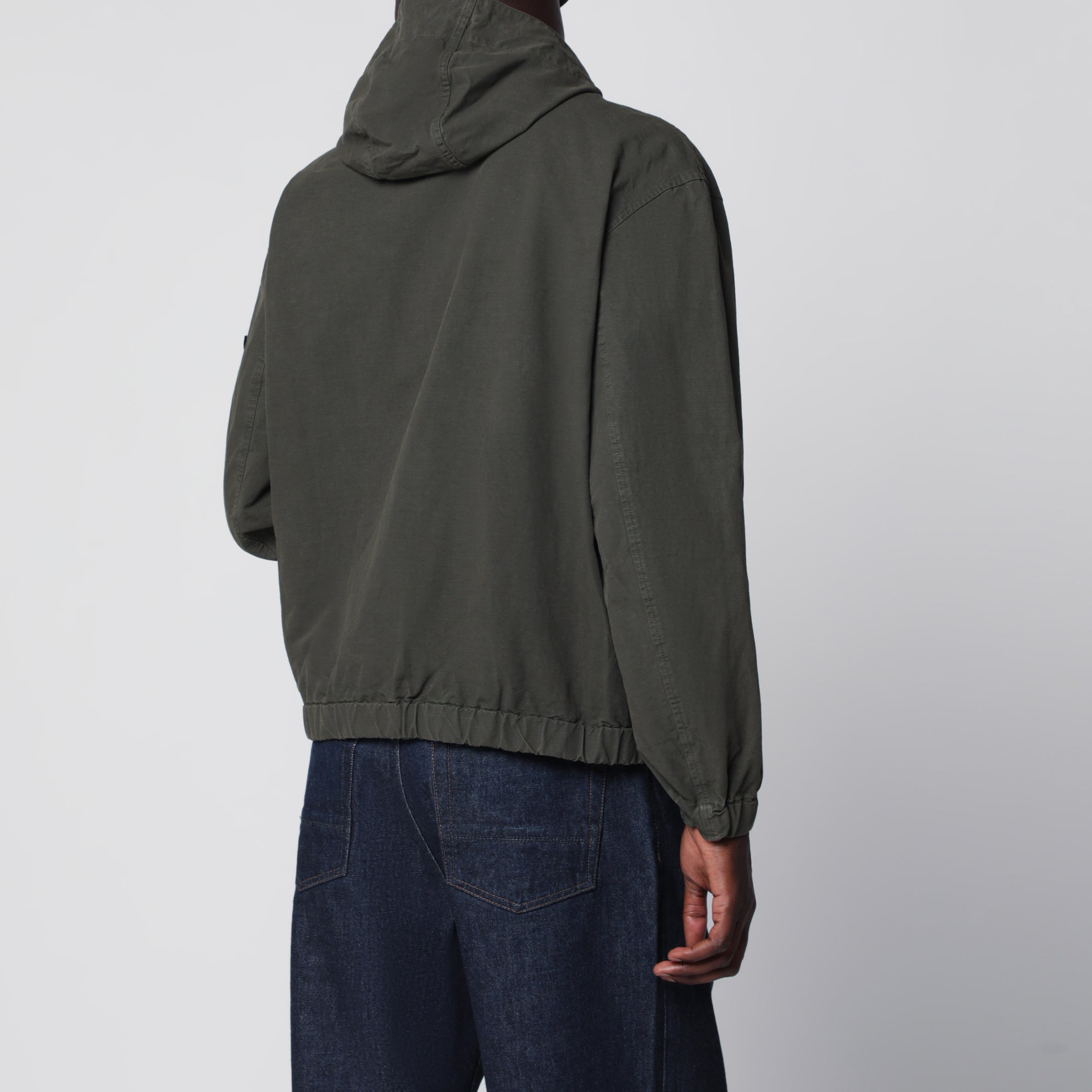 Giacca con zip grigia antracite in cotone