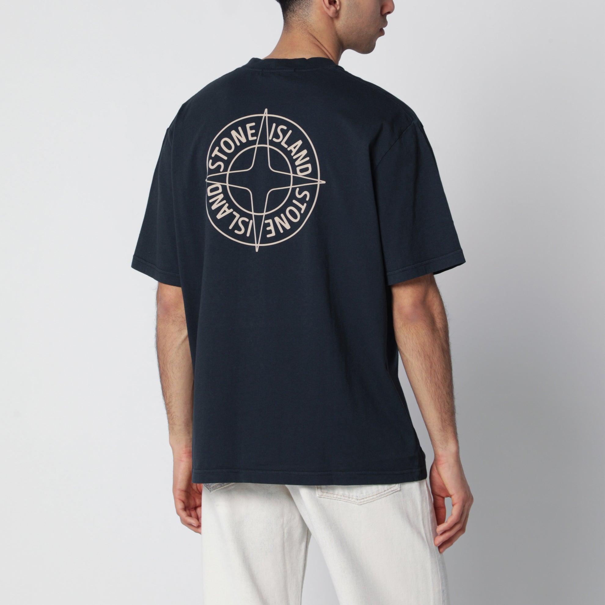 T-shirt regular Outline Compass in cotone blu