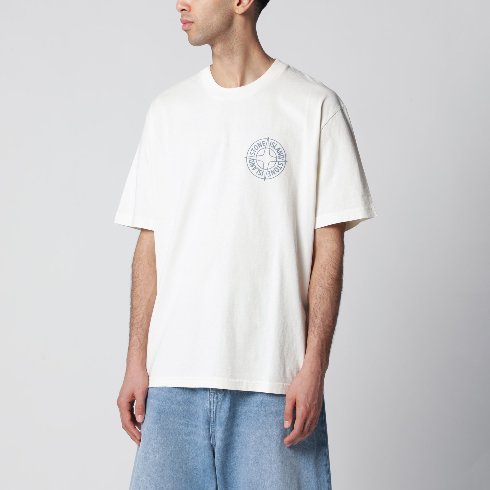 Regular Outline Compass cotton T-shirt in blue