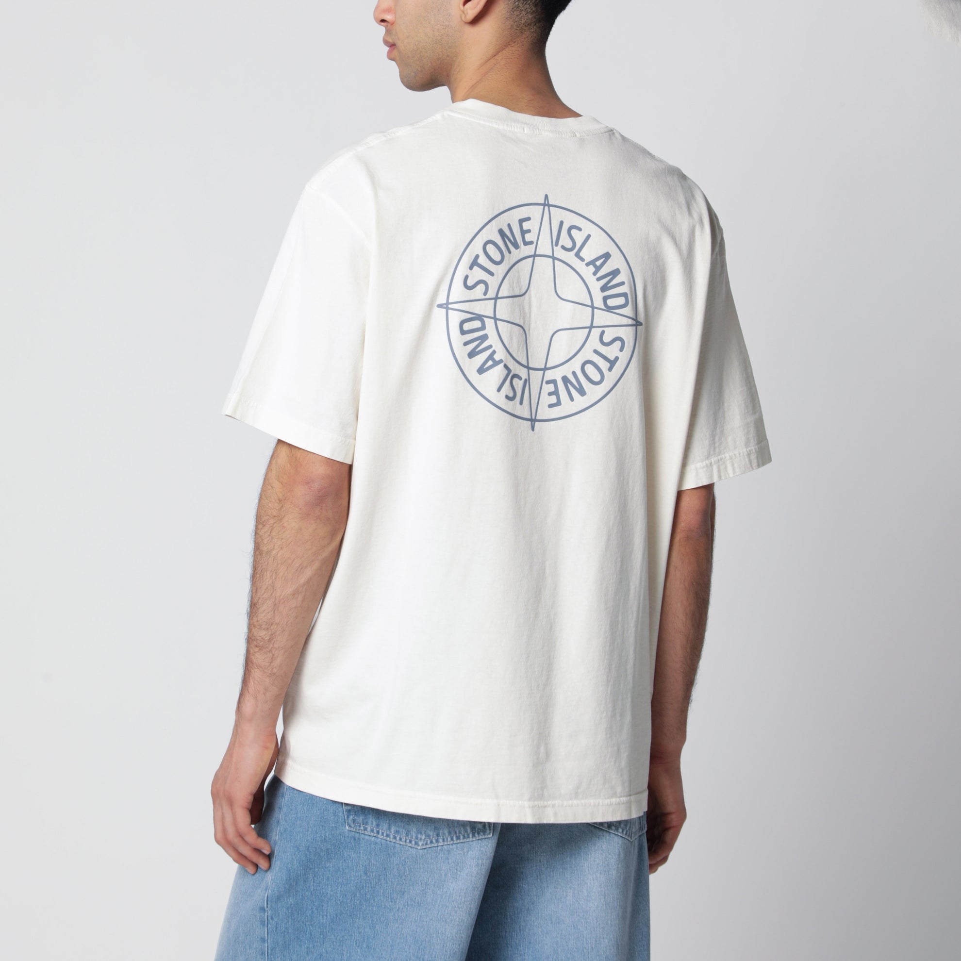 Regular Outline Compass cotton T-shirt in blue