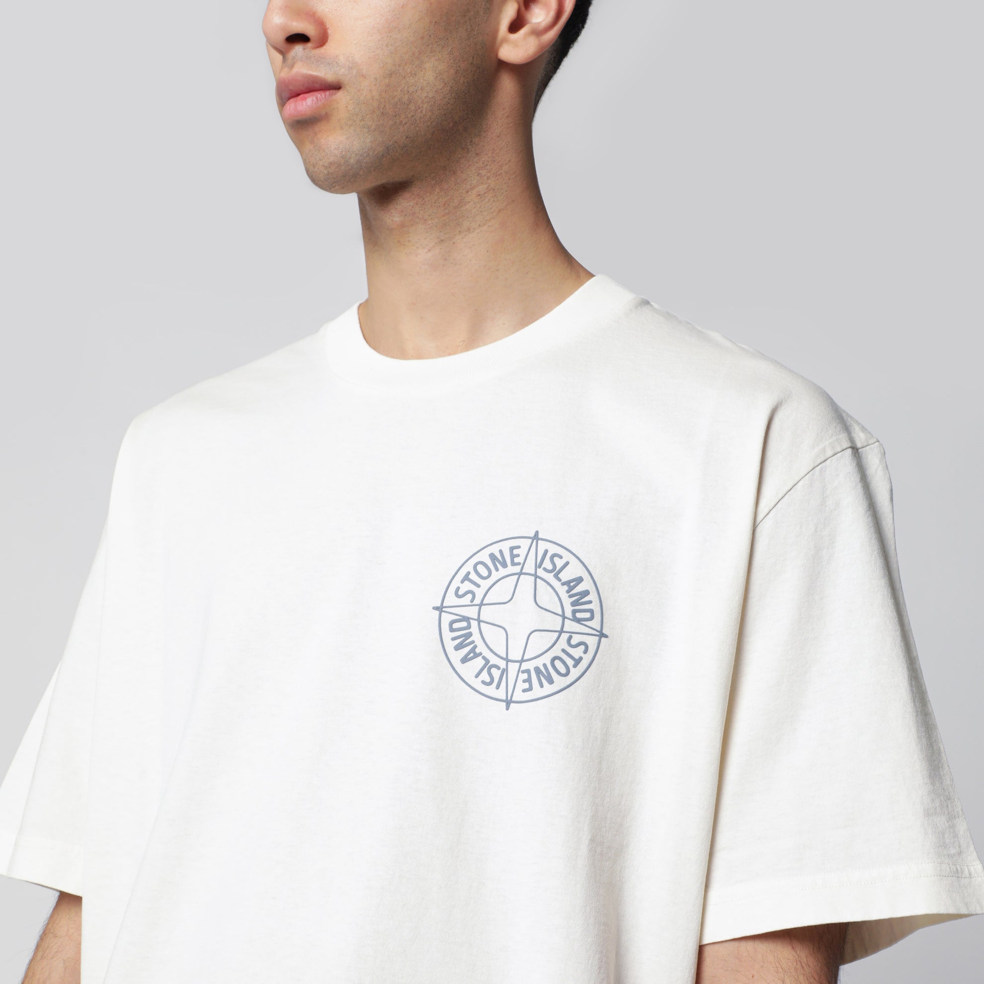 Regular Outline Compass cotton T-shirt in blue