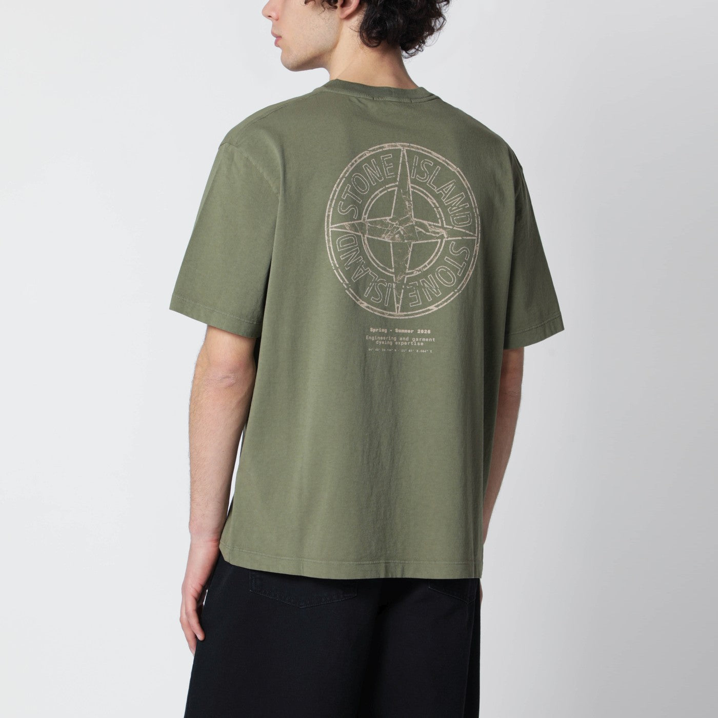 T-shirt verde militare con vestibilità regolare