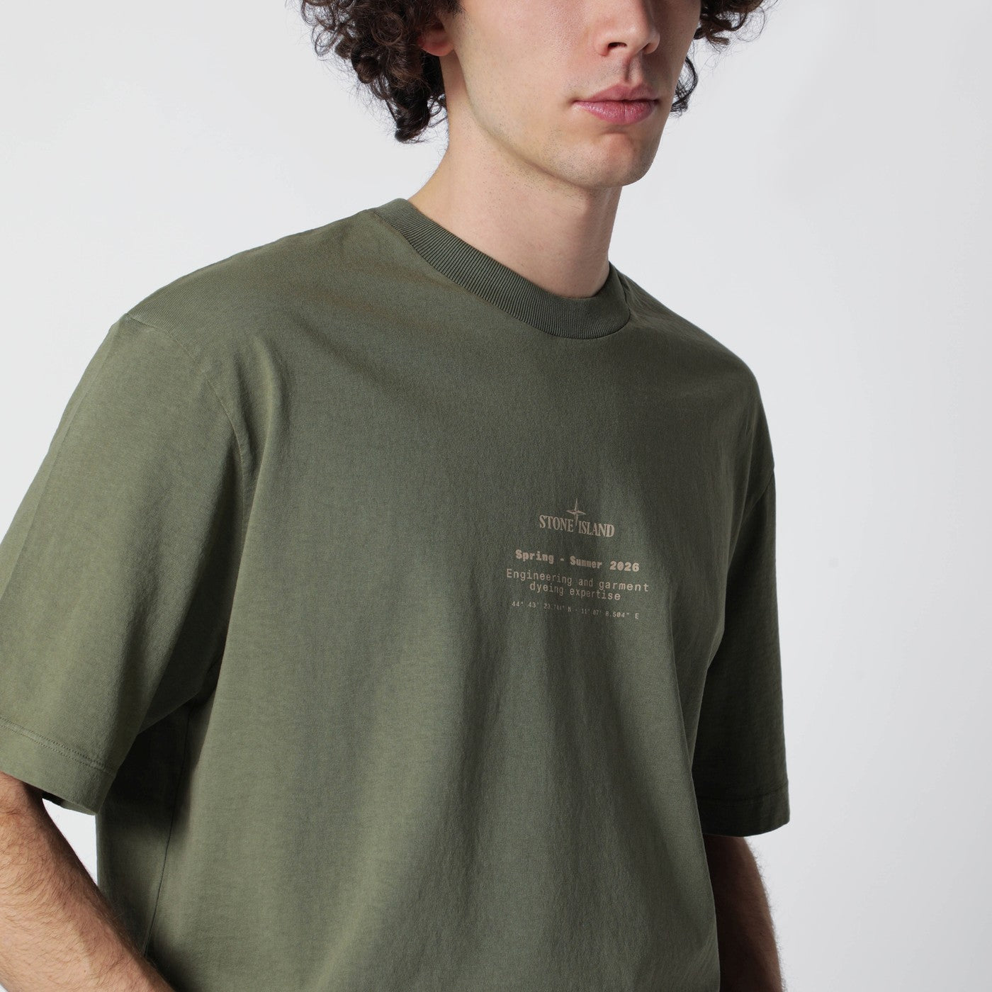 T-shirt verde militare con vestibilità regolare