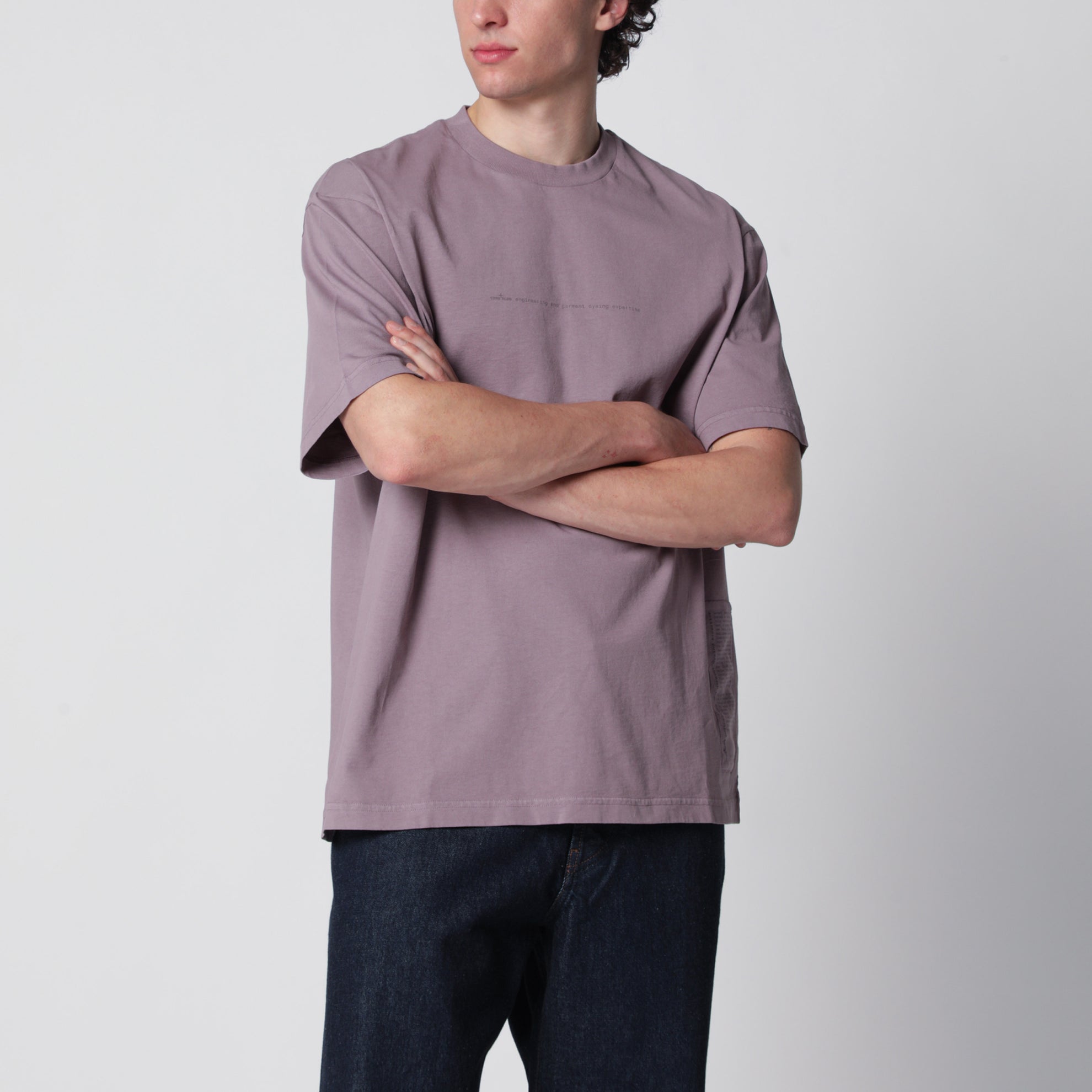T-shirt gris-violet avec imprimé Garment Dyed Graphics