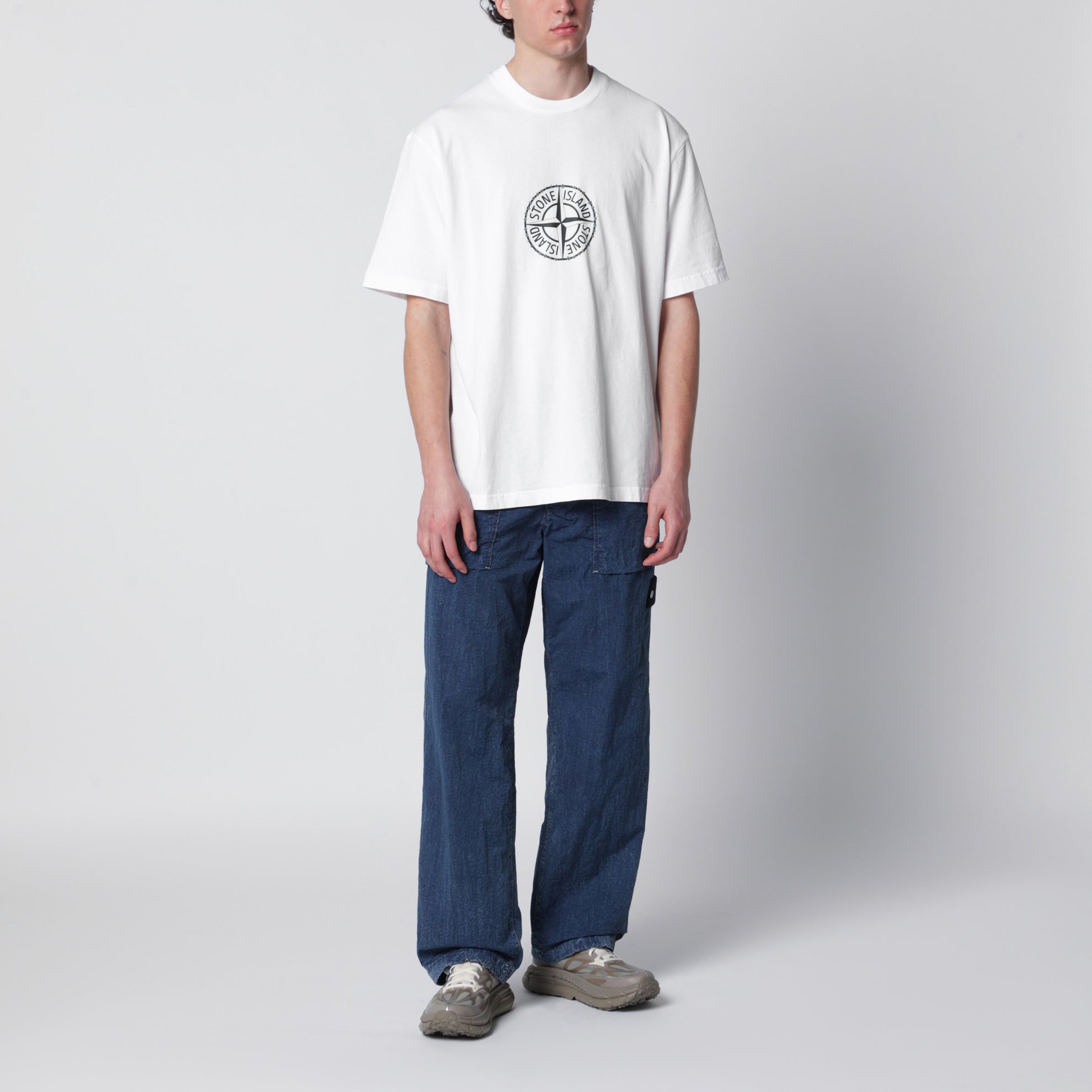 T-Shirt All Around Compass aus weißem Jersey