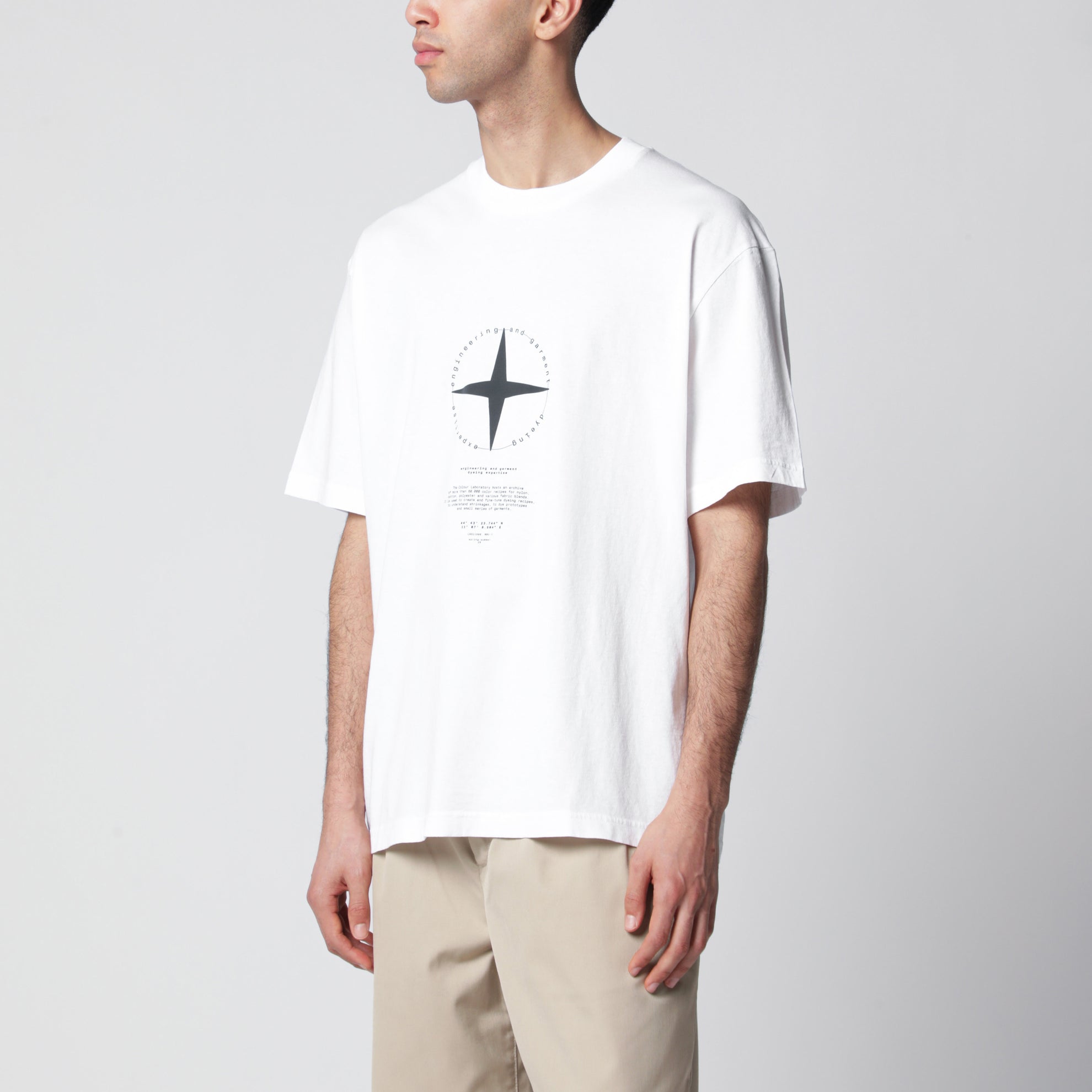 T-shirt regular con stampa in cotone biologico bianca