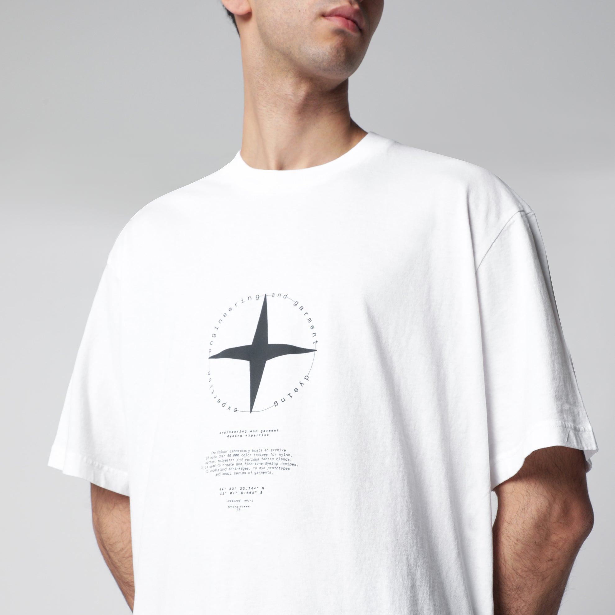 T-shirt regular con stampa in cotone biologico bianca