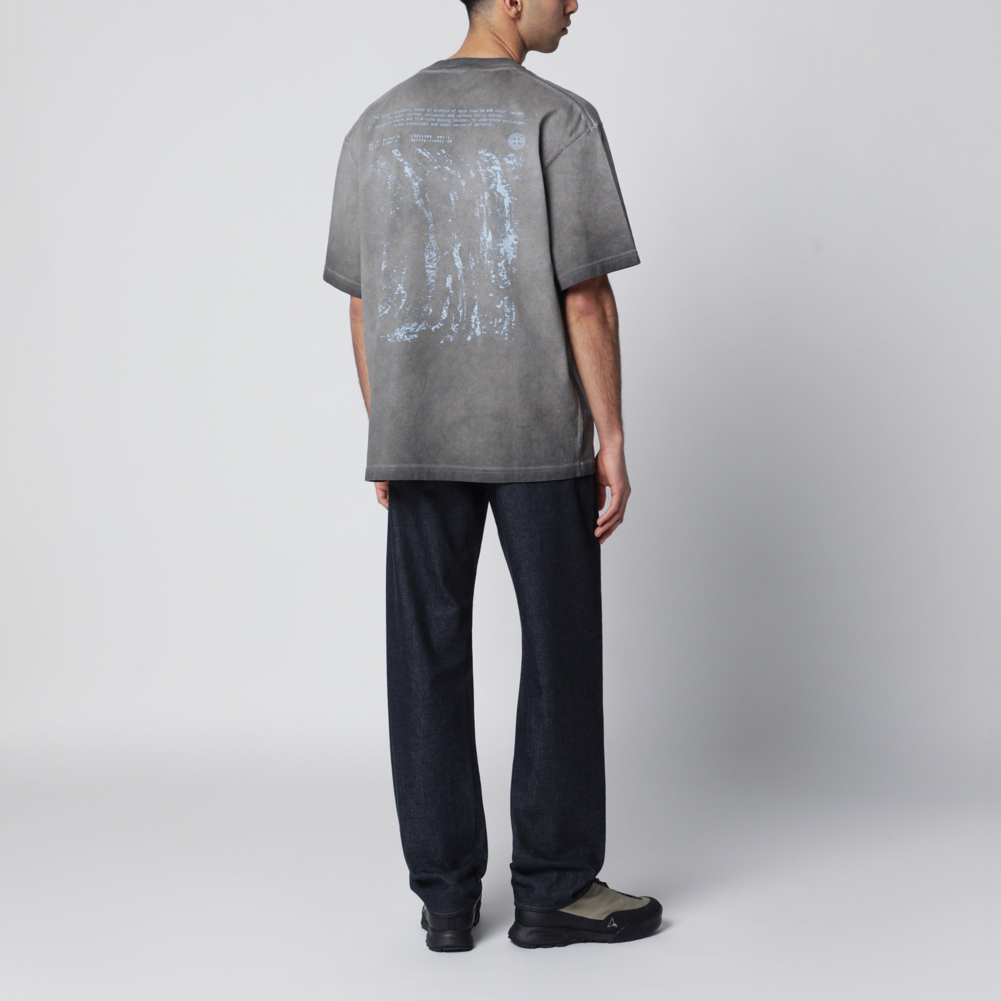 T-shirt nera in jersey di cotone pettinato