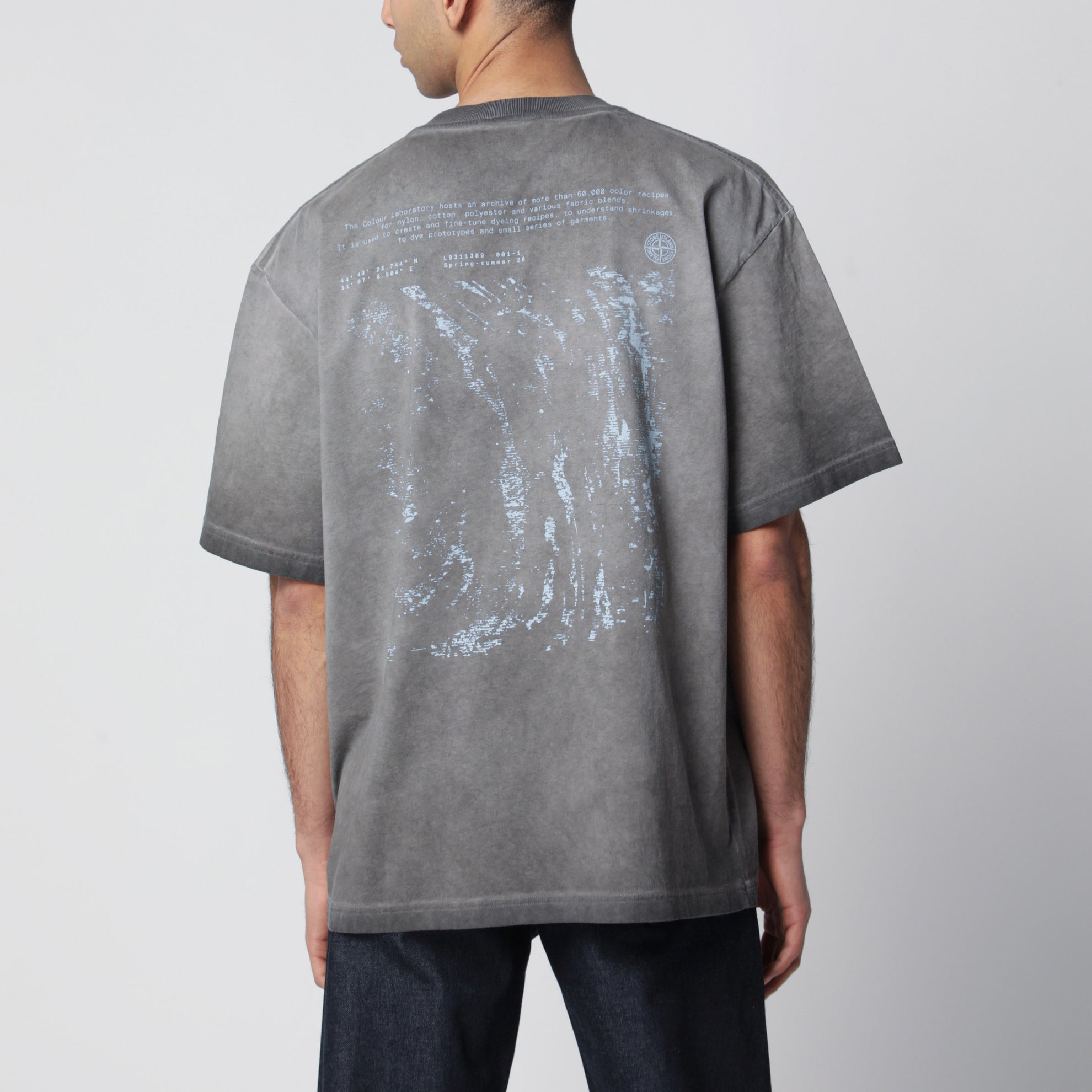 T-shirt nera in jersey di cotone pettinato