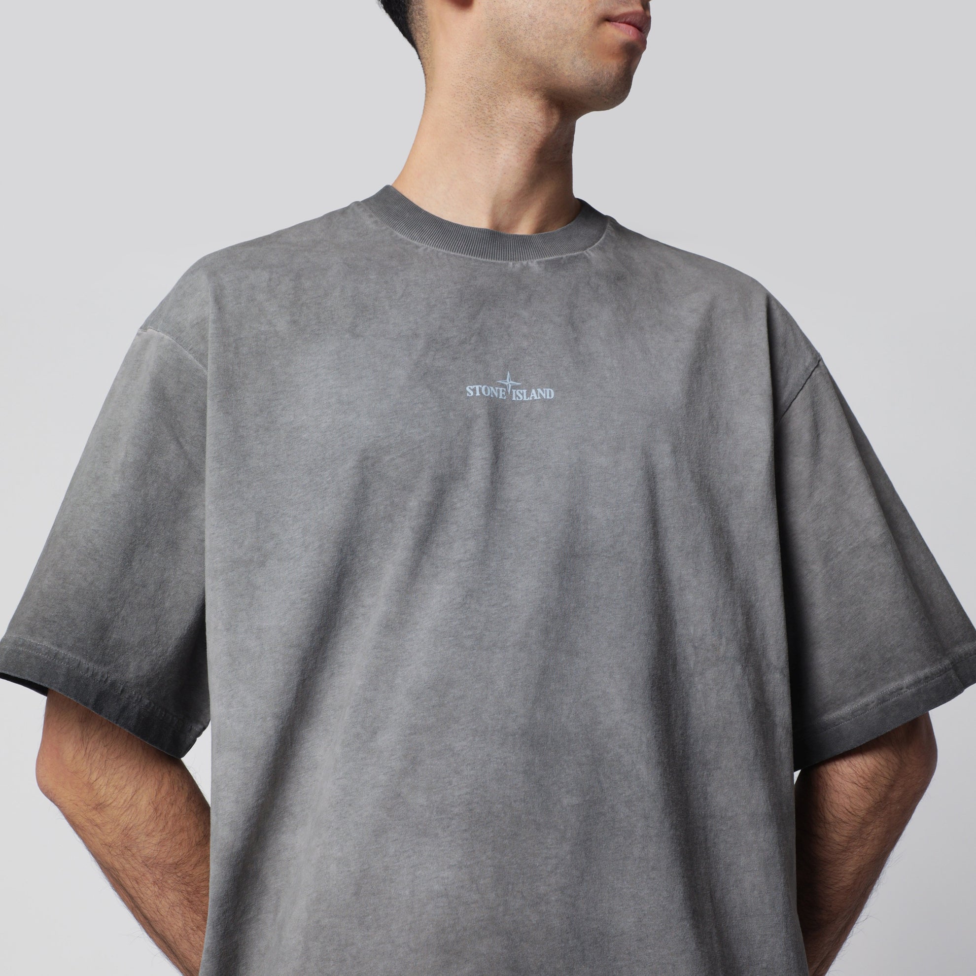 T-shirt nera in jersey di cotone pettinato