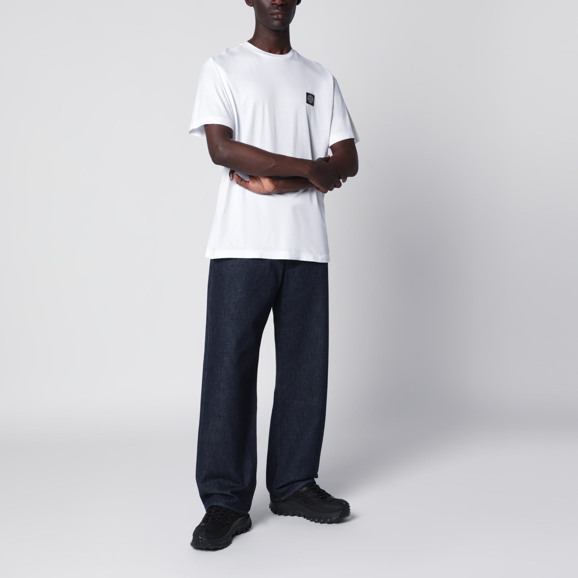White slim-fit cotton T-shirt