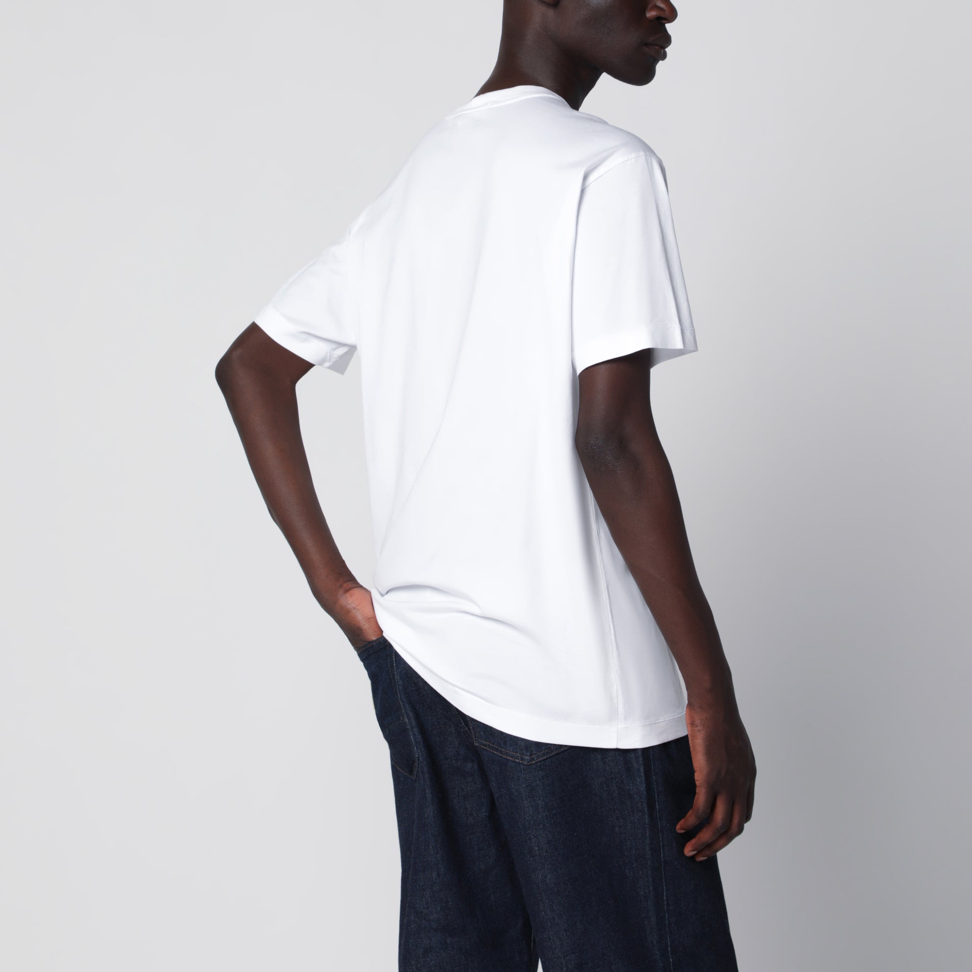 White slim-fit cotton T-shirt