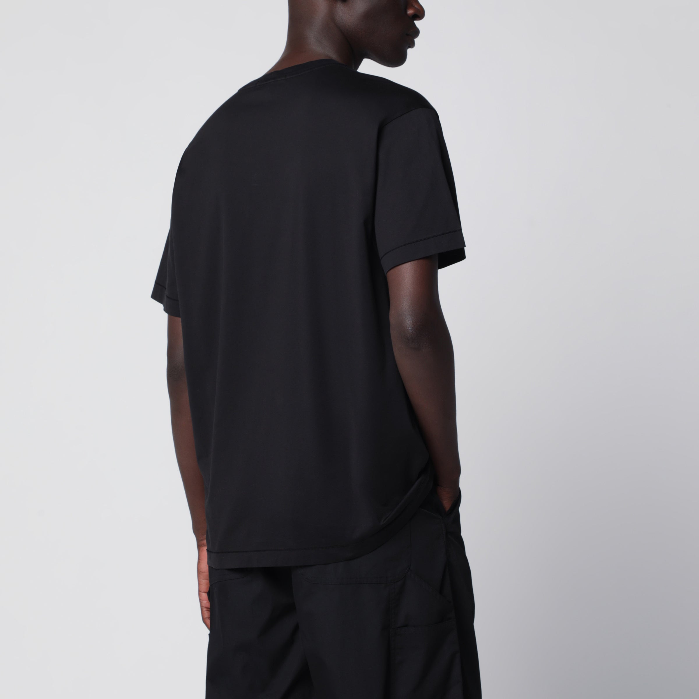 Stone Island Black slim-fit cotton T-shirt | TheDoubleF