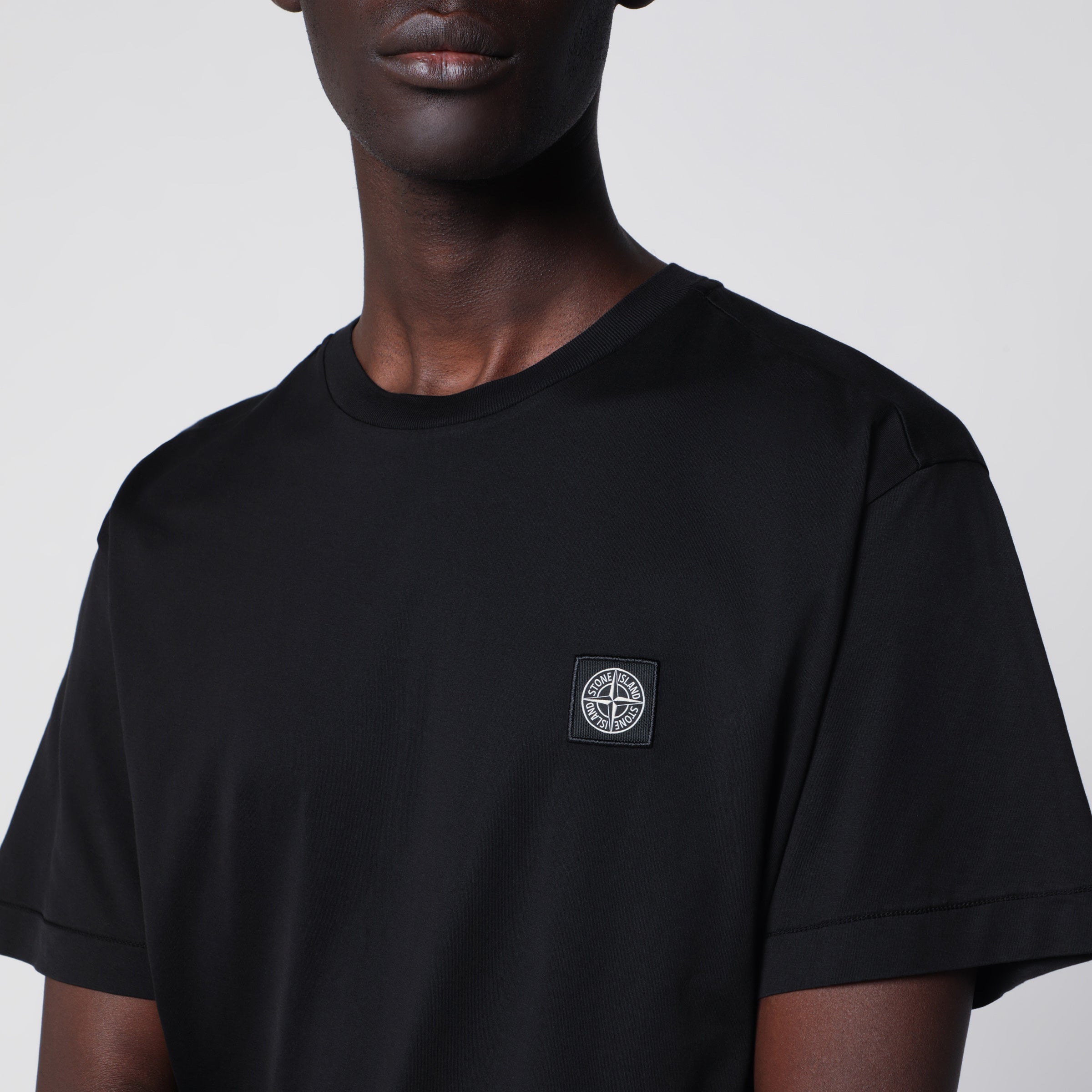 Stone Island Black slim-fit cotton T-shirt | TheDoubleF