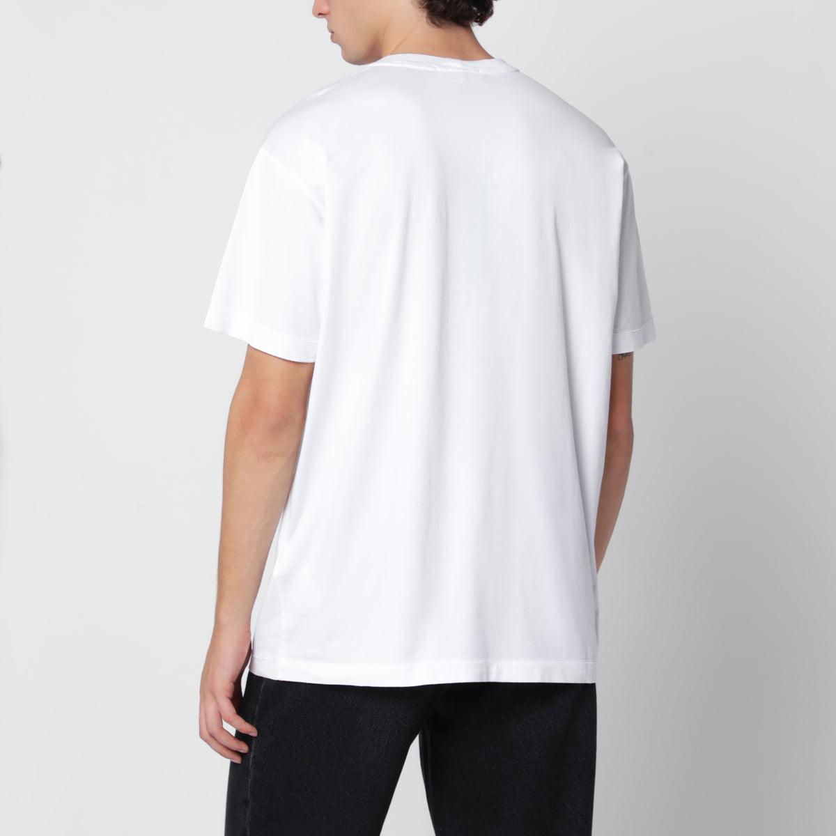 T-shirt bianca in cotone con vestibilità slim