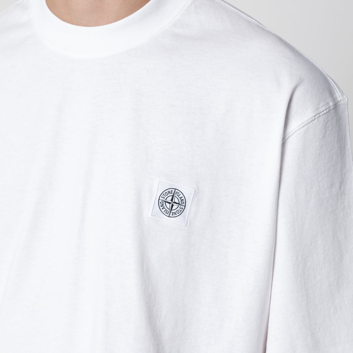 T-shirt à manches courtes blanc en jersey de coton