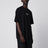T-shirt nera in cotone con stampe logo