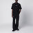 T-shirt nera in cotone con stampe logo