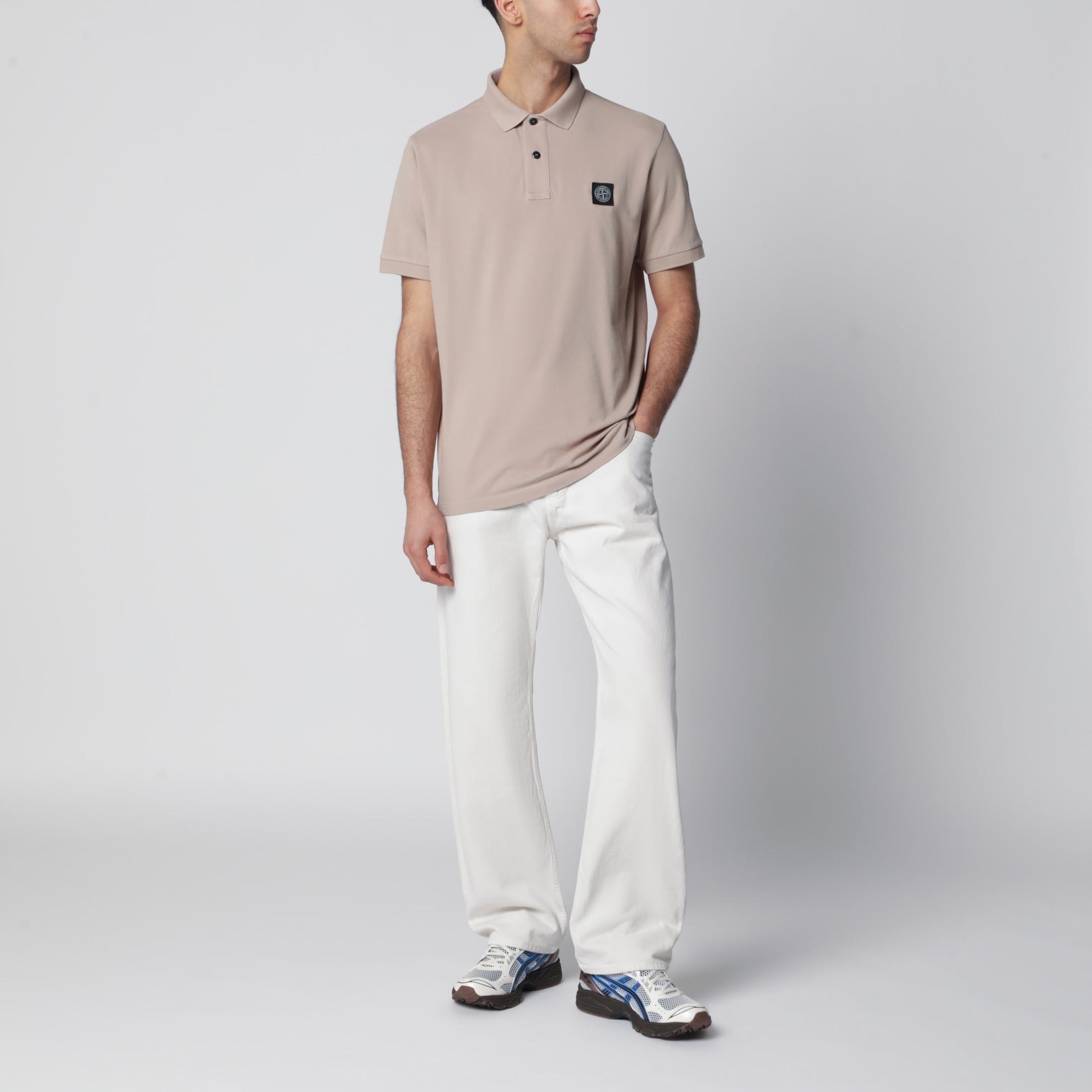 Desert polo shirt with Compass logo patch