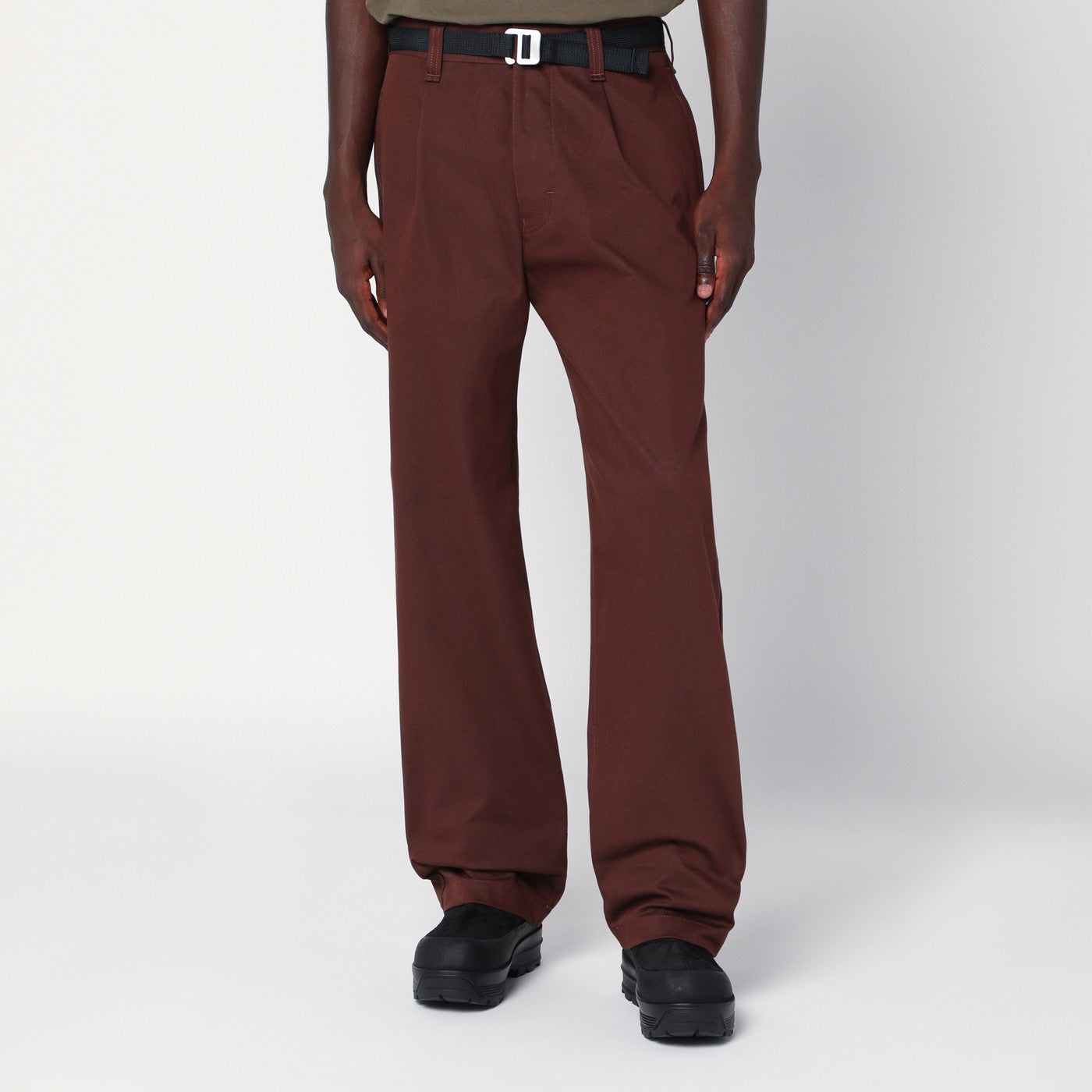 Pantalone color tabacco in misto cotone