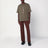 Tobacco-coloured cotton blend trousers