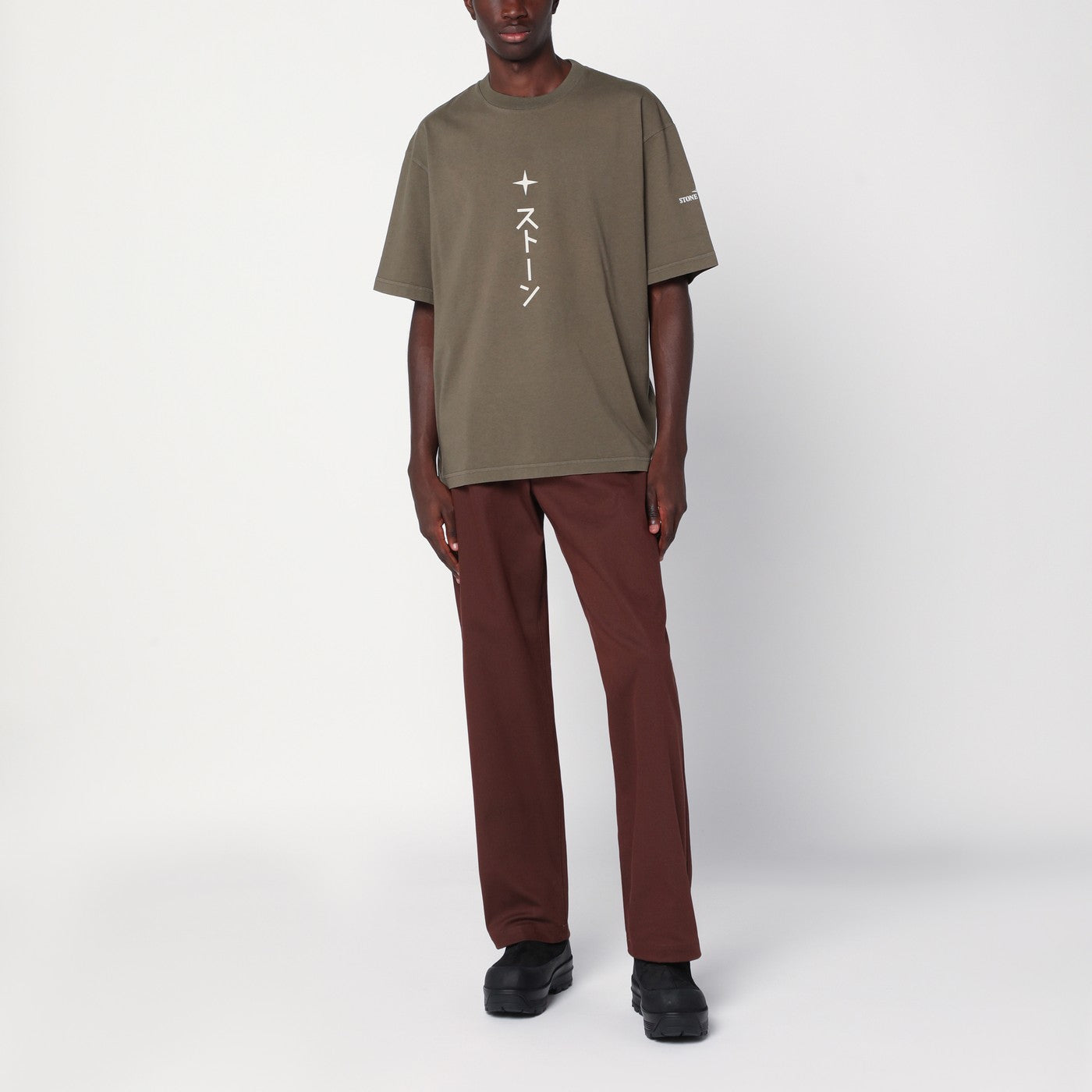 Pantalone color tabacco in misto cotone