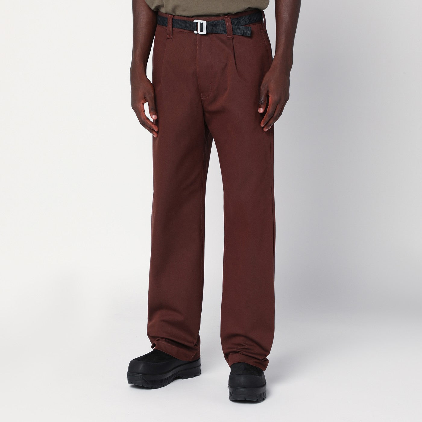 Pantalone color tabacco in misto cotone